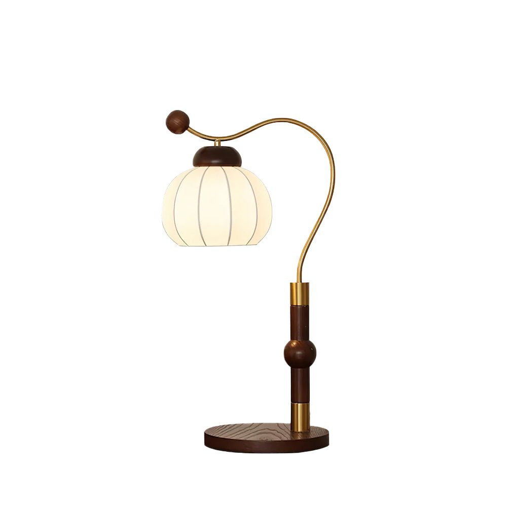 Zyran Silk Wood Retro Table Lamp-Neutral Decor