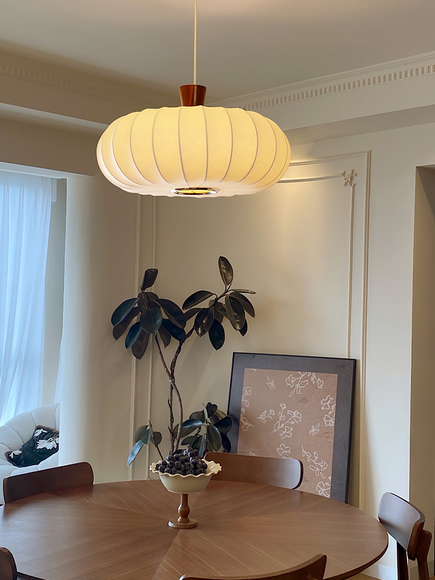 Arixo Silk Wood Retro Pendant Light-Neutral Decor