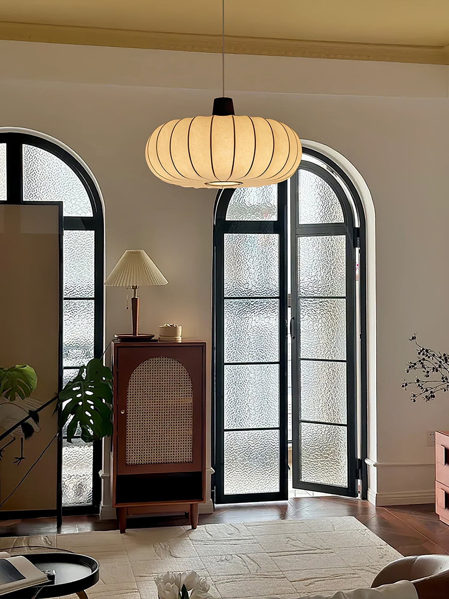 Arixo Silk Wood Retro Pendant Light-Neutral Decor