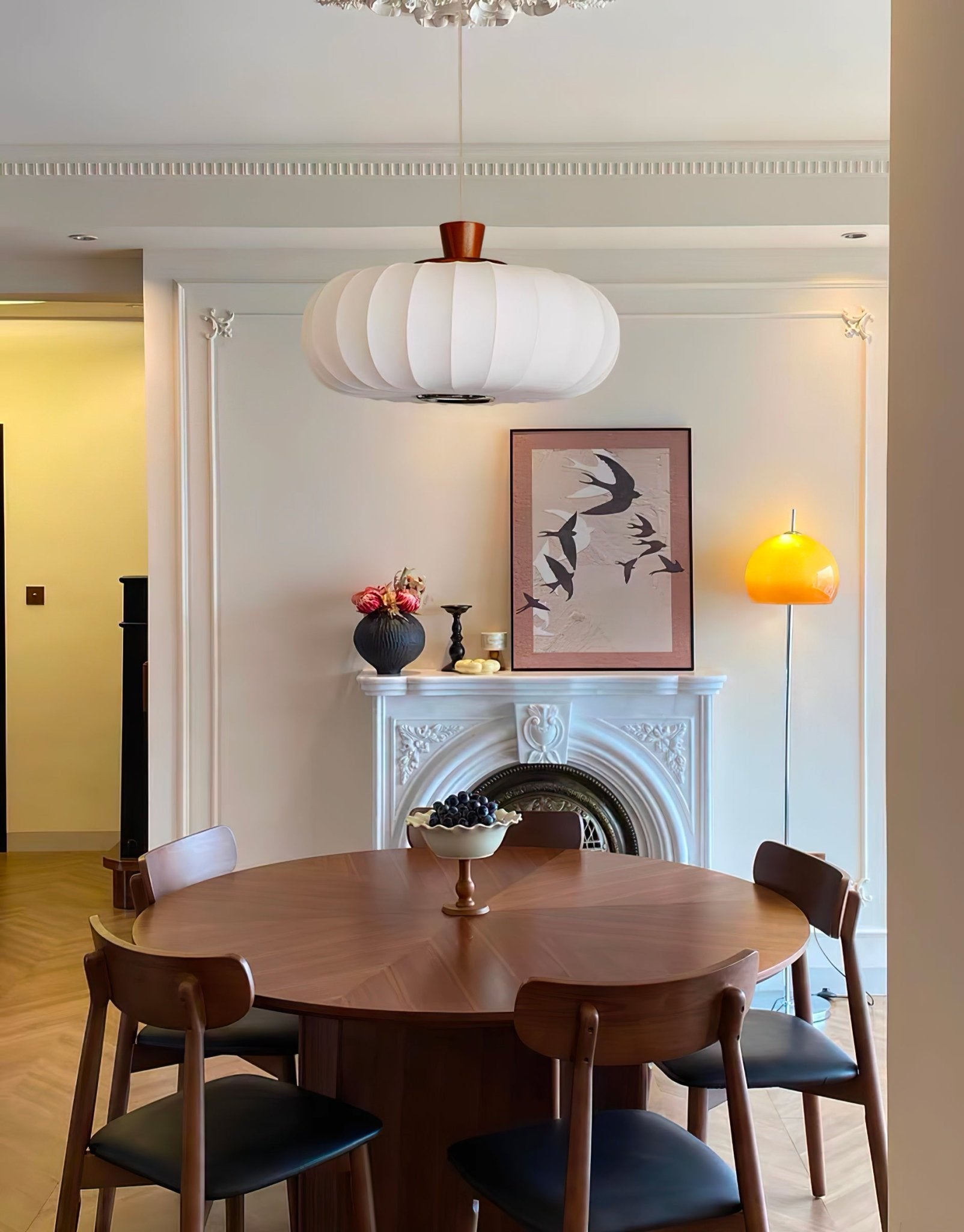 Arixo Silk Wood Retro Pendant Light-Neutral Decor