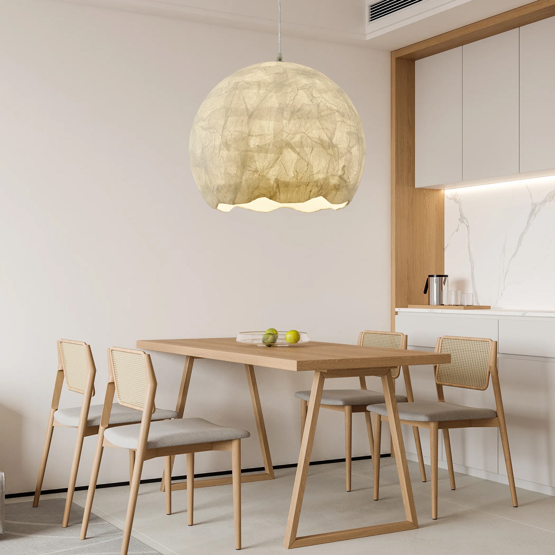 Nest Organic Silk Pendant Lamp-Neutral Decor