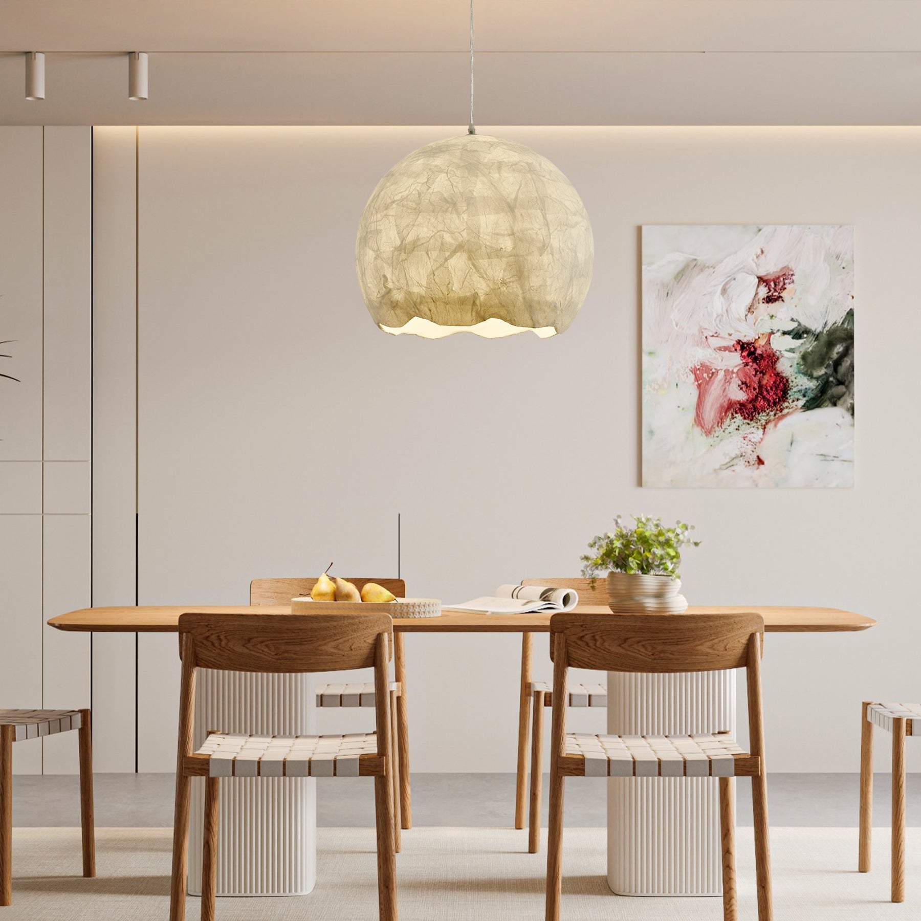 Nest Organic Silk Pendant Lamp-Neutral Decor