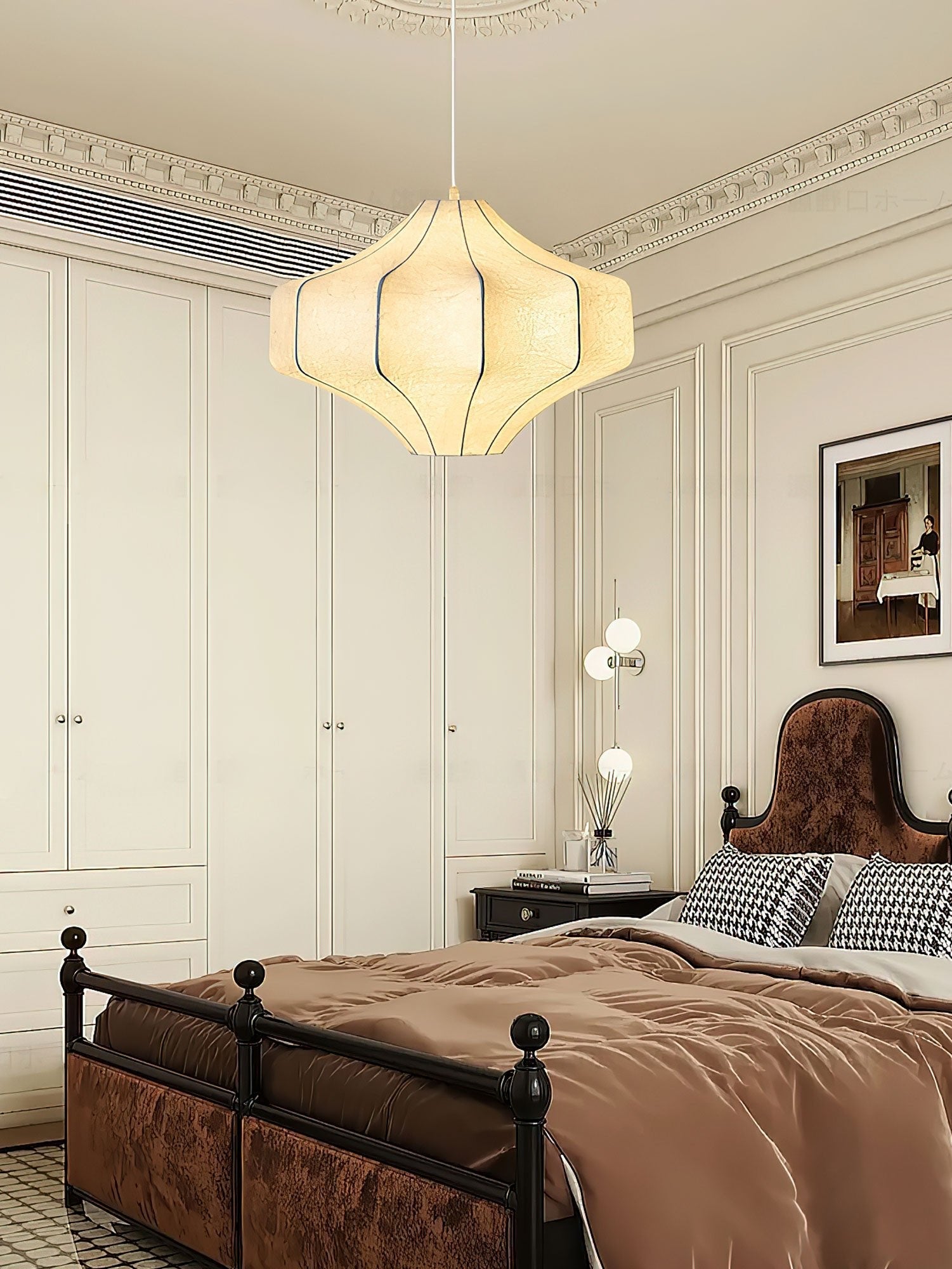 Silken Aura Silk Pendant Lamp-Neutral Decor