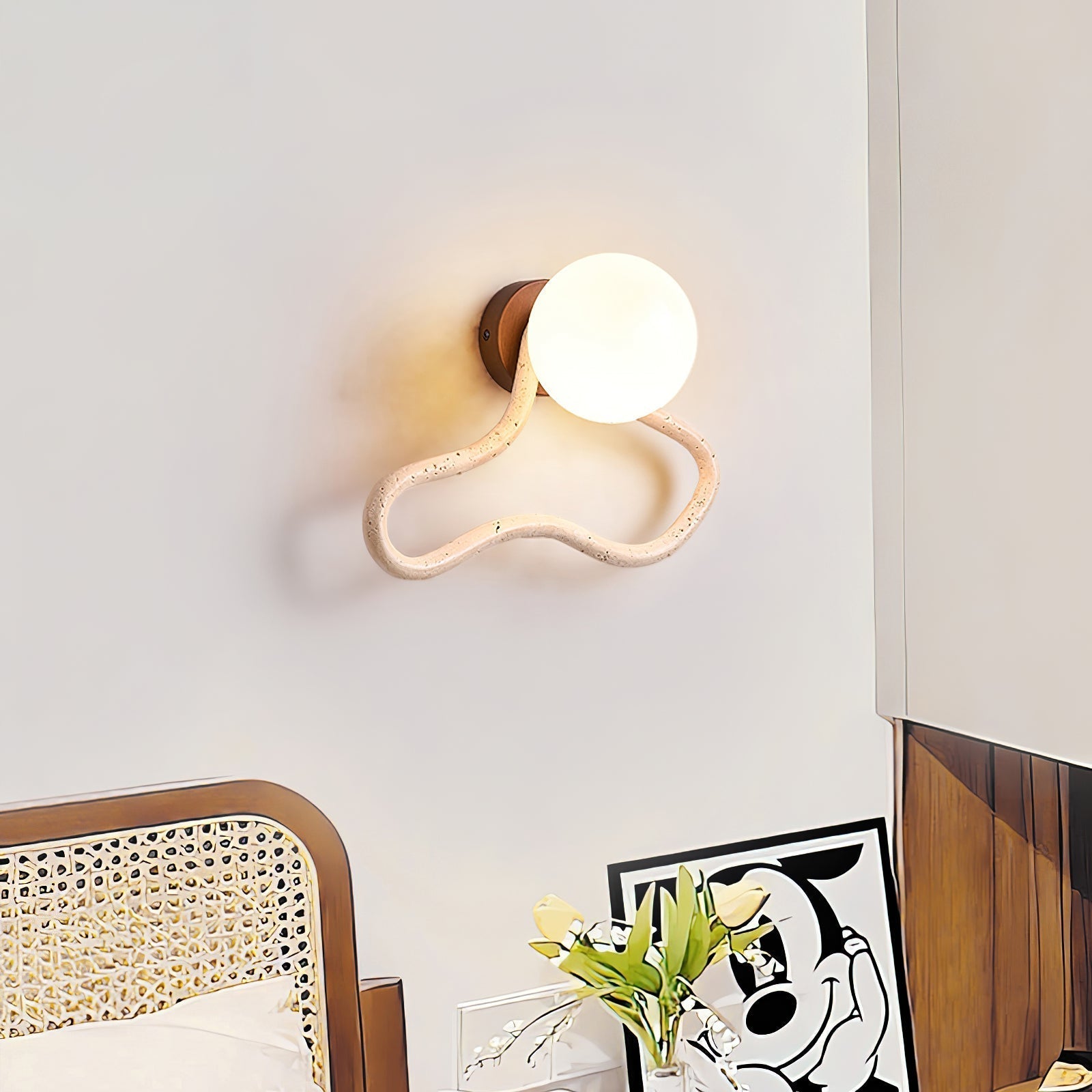 Ritta Cute Wall Lamp  Travertine Wave-like