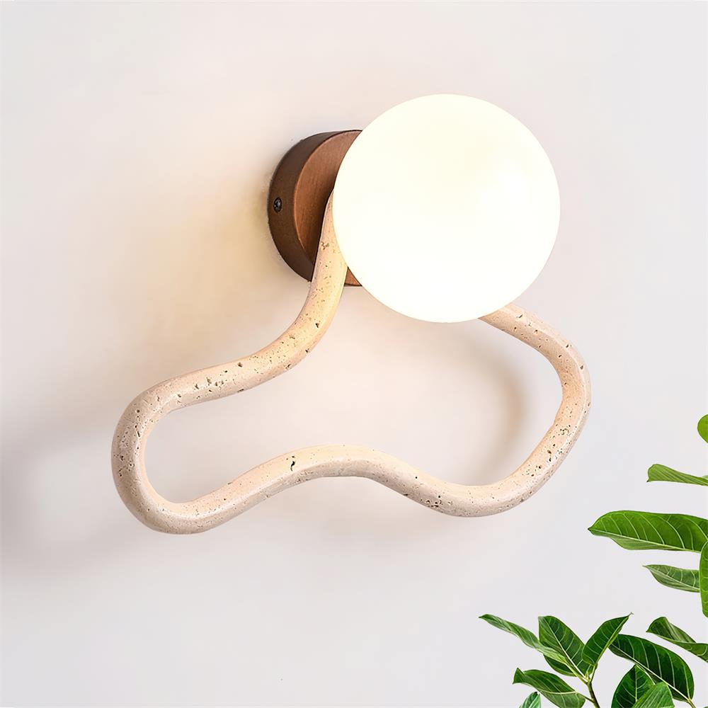 Ritta Cute Wall Lamp  Travertine Wave-like