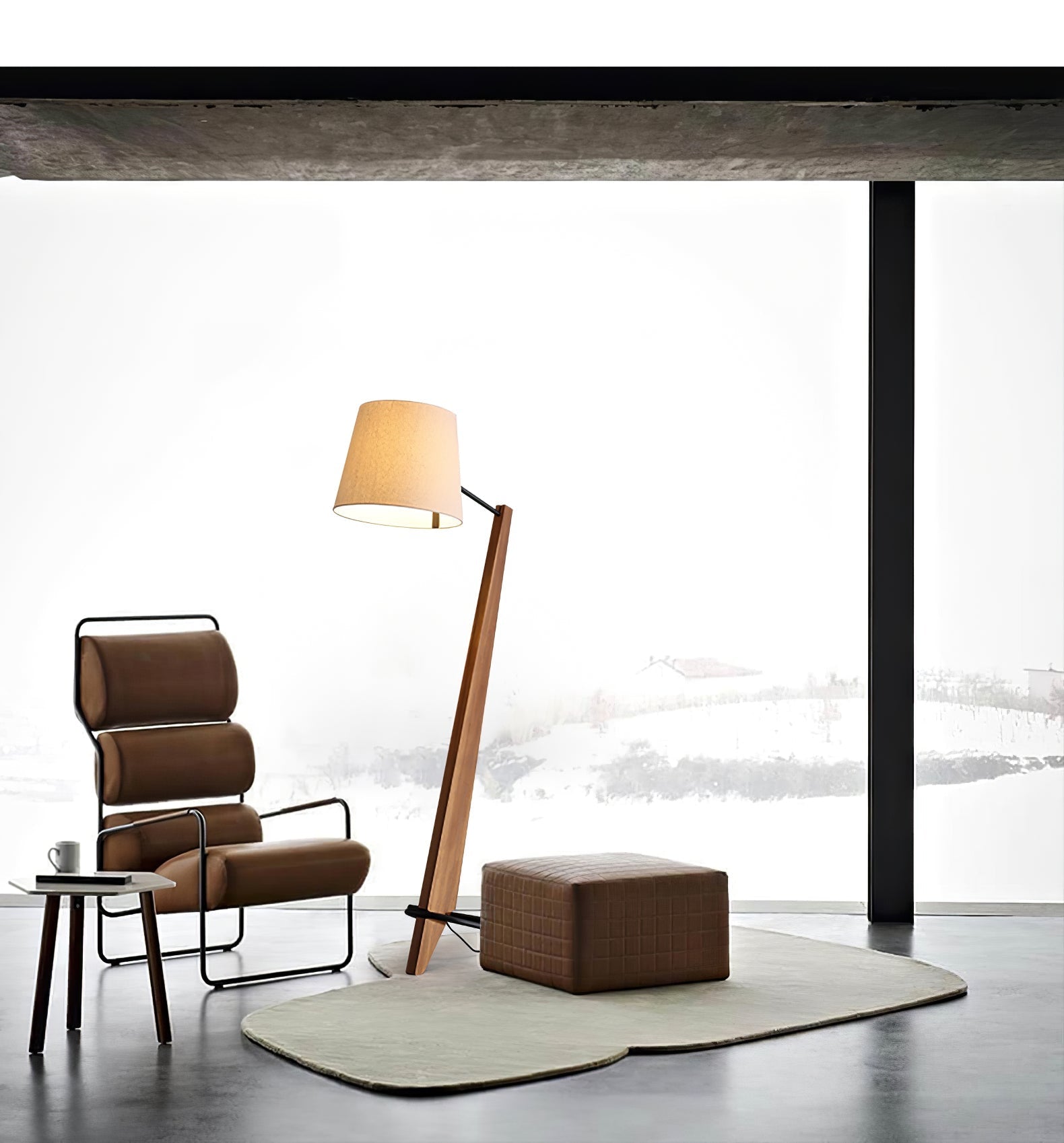 Vyran Wood Fabric Floor Lamp-Neutral Decor