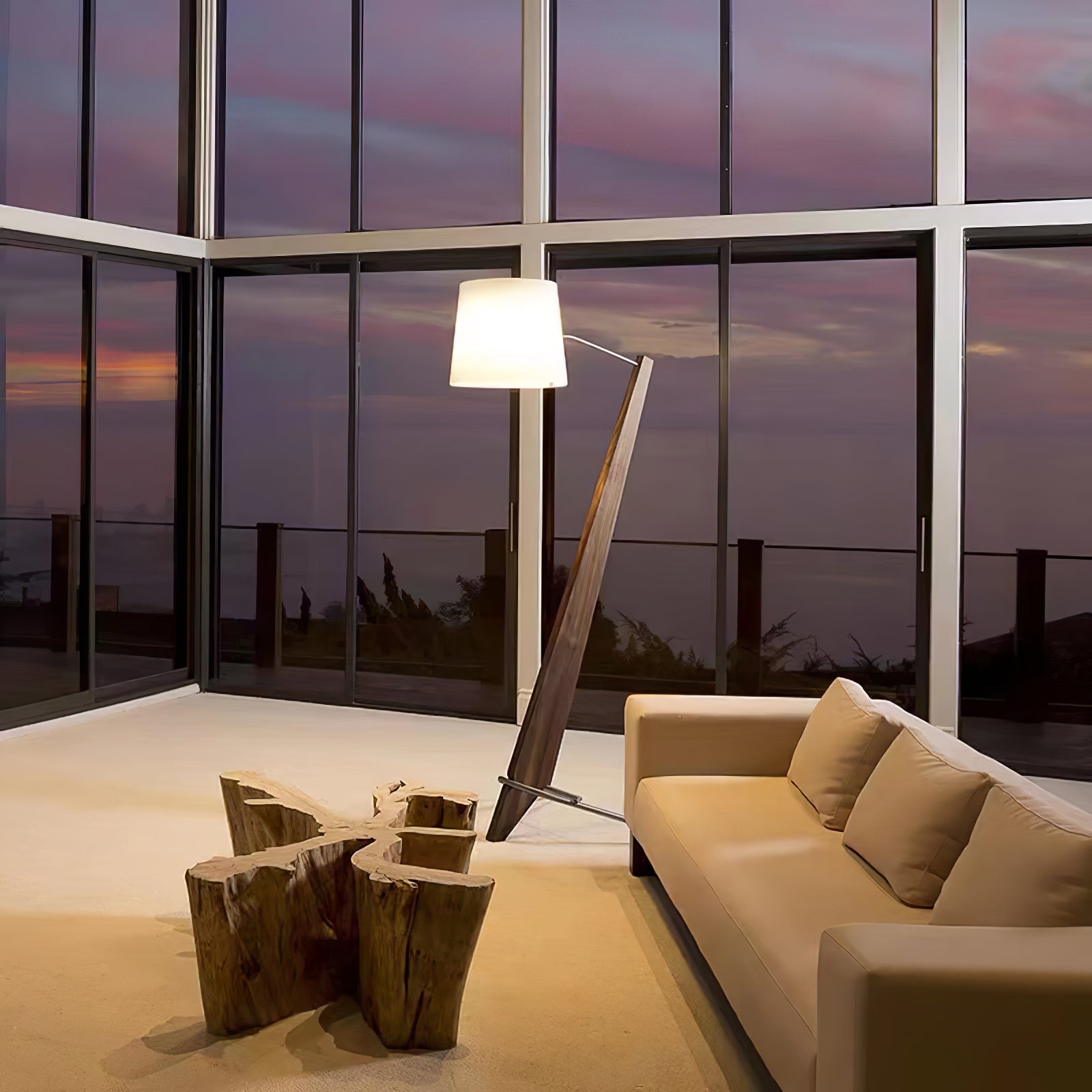 Vyran Wood Fabric Floor Lamp-Neutral Decor