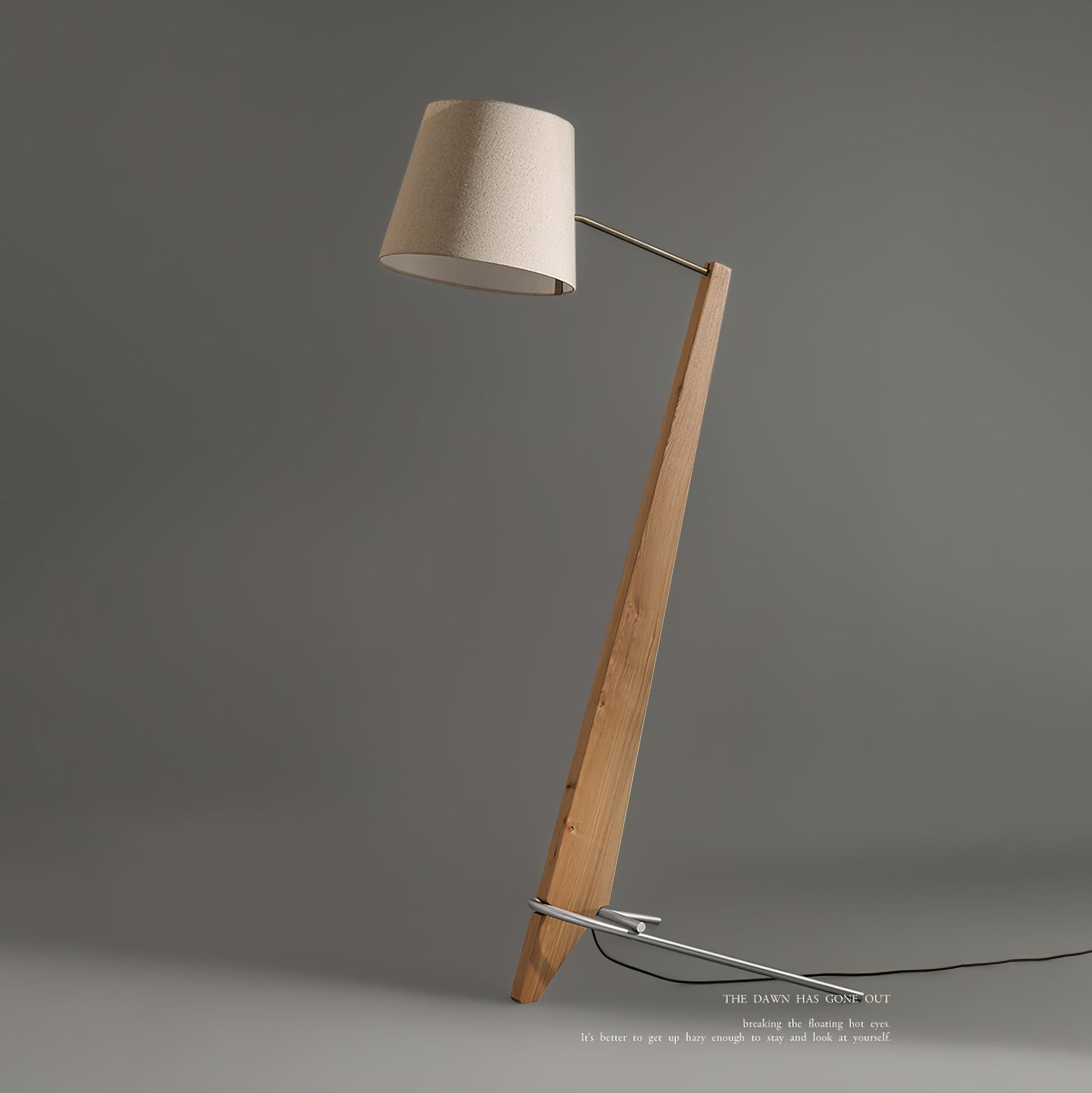 Vyran Wood Fabric Floor Lamp-Neutral Decor