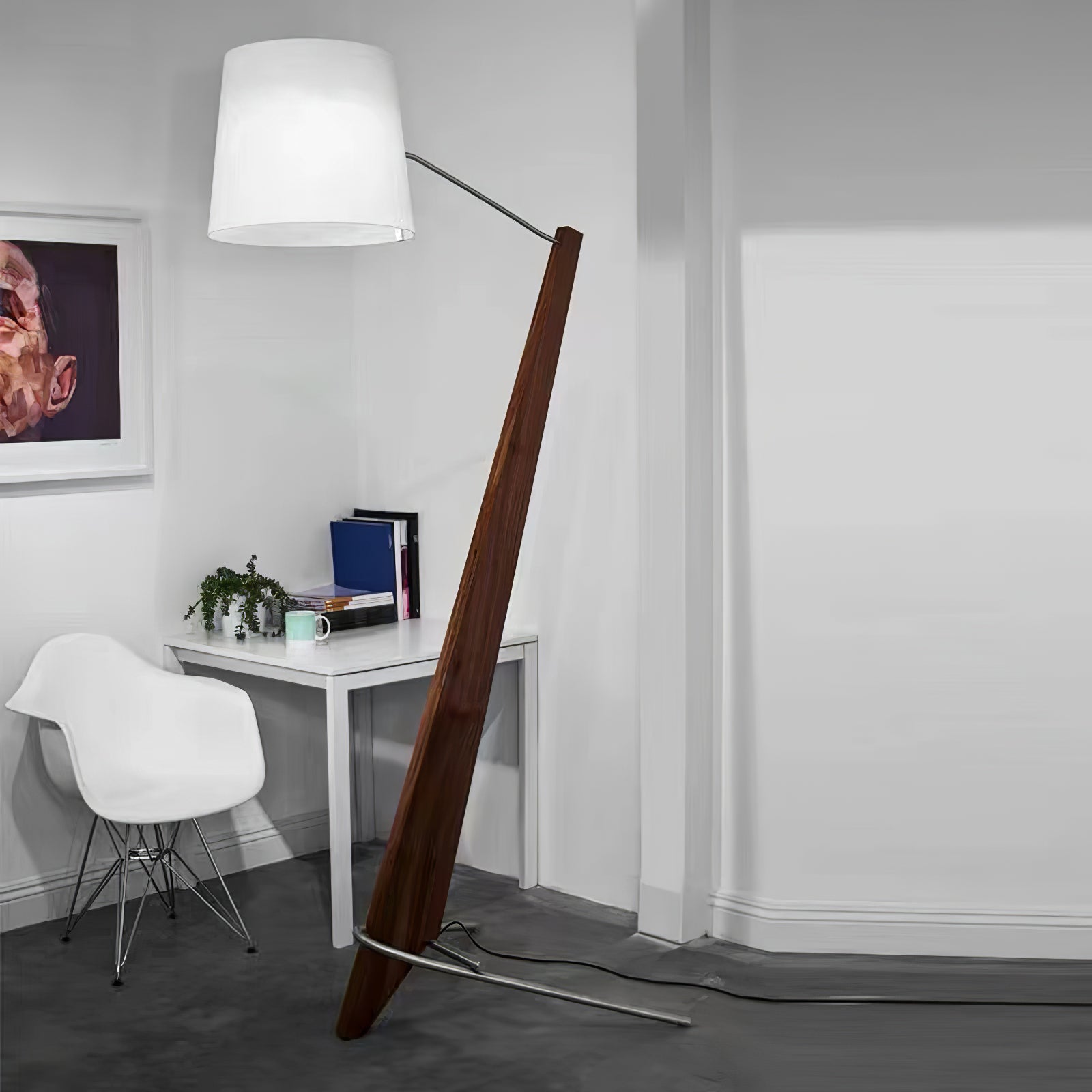 Vyran Wood Fabric Floor Lamp-Neutral Decor