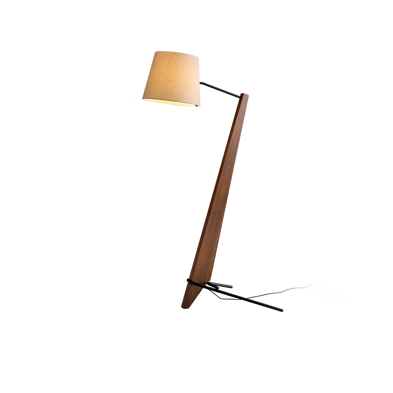 Vyran Wood Fabric Floor Lamp-Neutral Decor