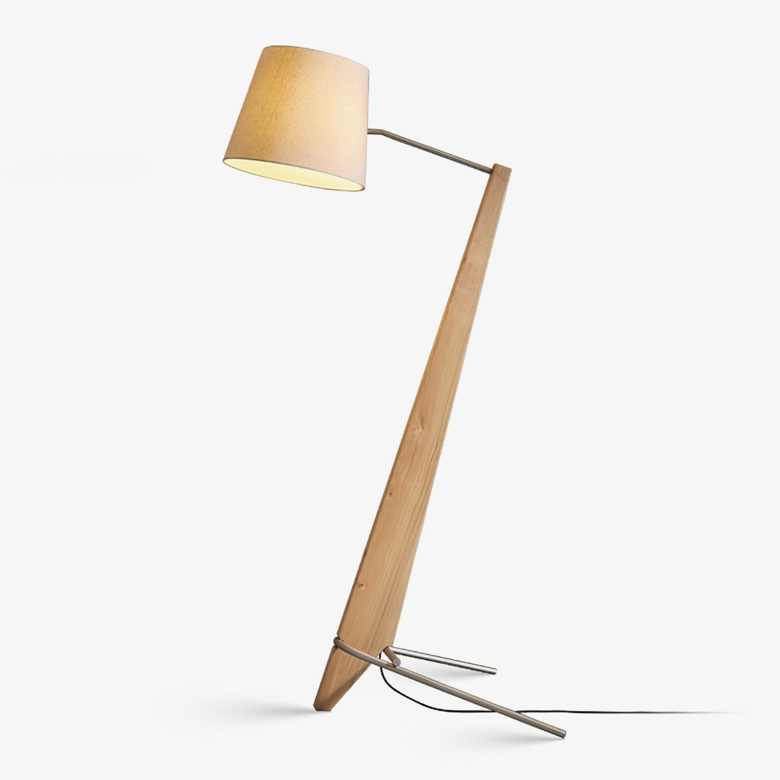 Vyran Wood Fabric Floor Lamp-Neutral Decor