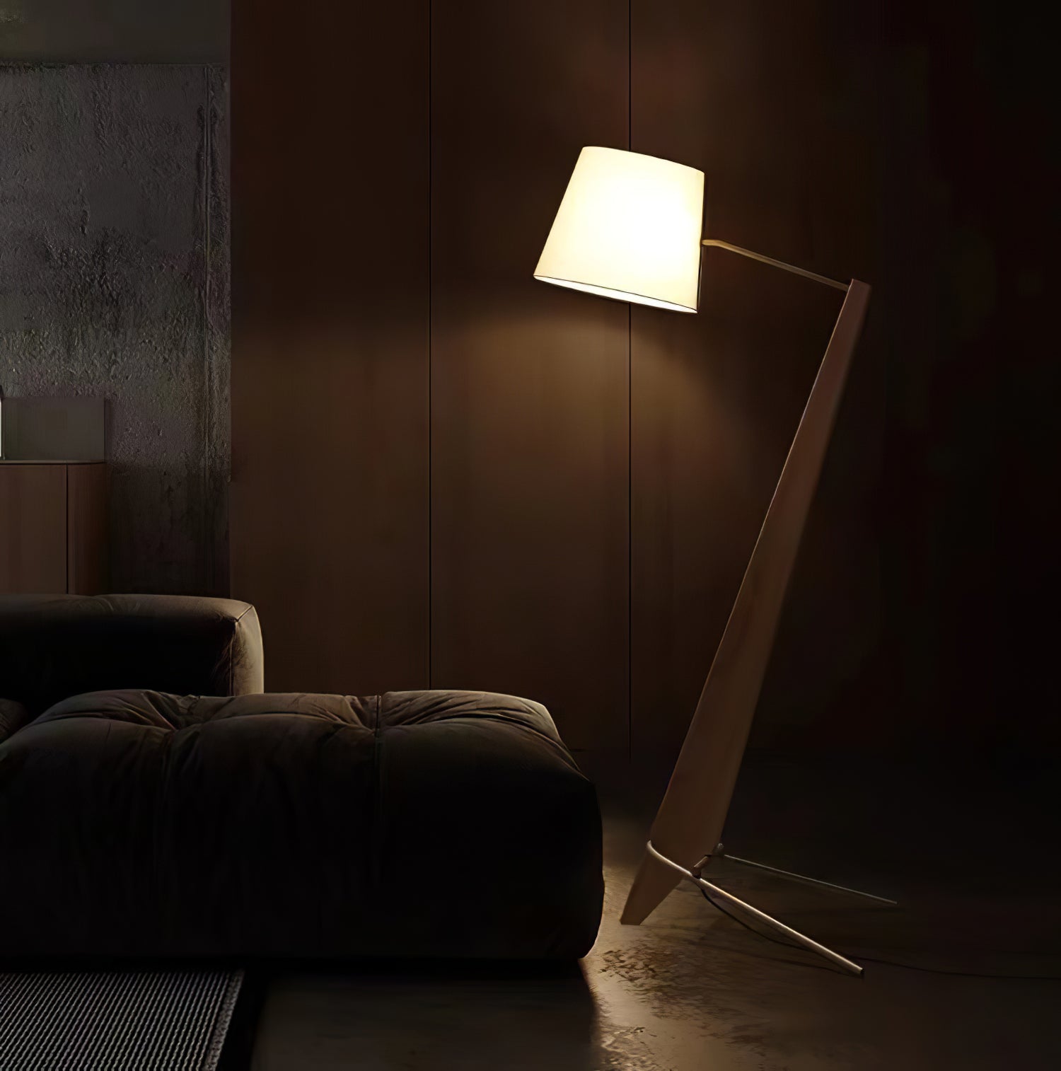 Vyran Wood Fabric Floor Lamp-Neutral Decor