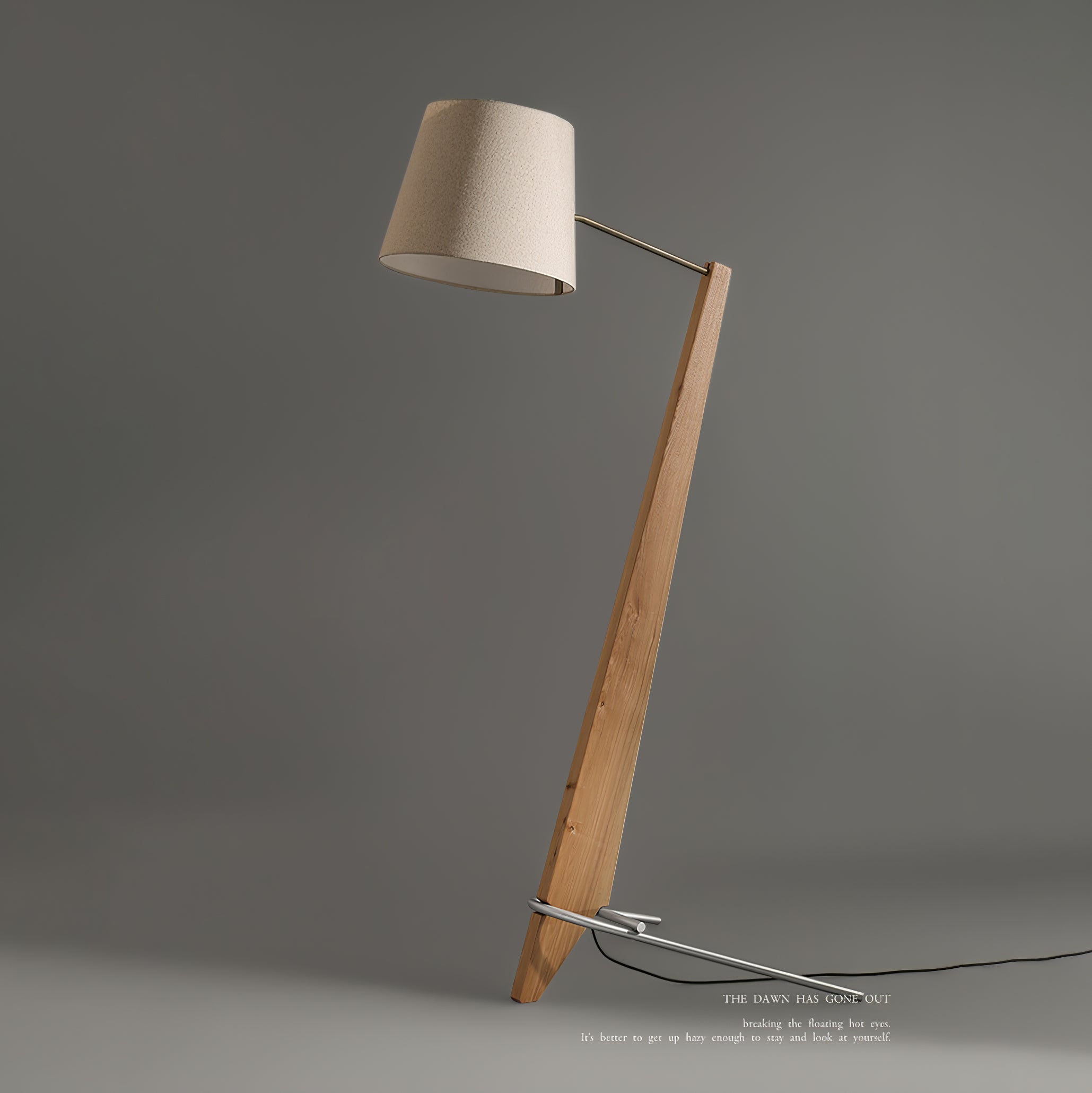 Vyran Wood Fabric Floor Lamp-Neutral Decor