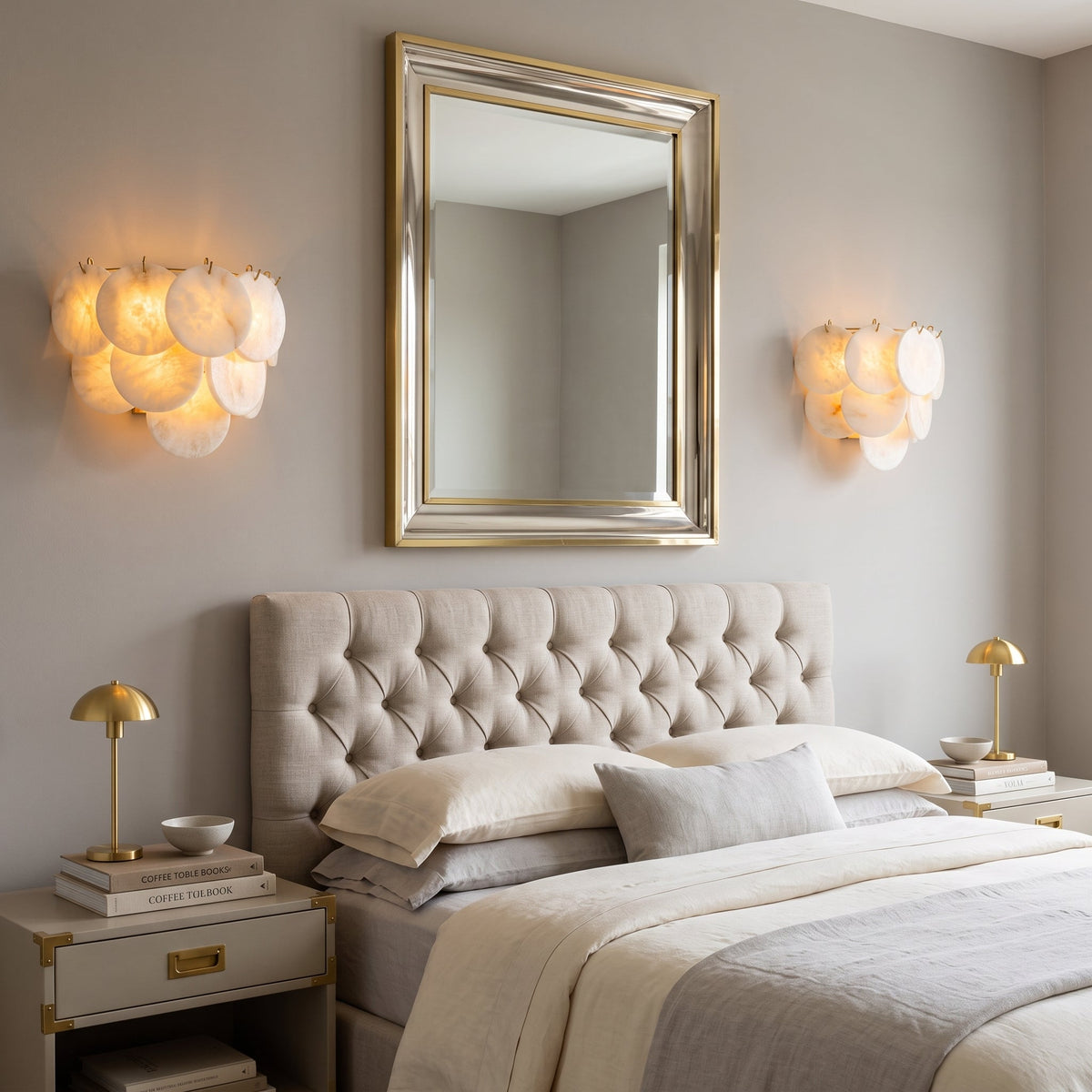 Pemberhurst Alabaster Disc Wall Sconce