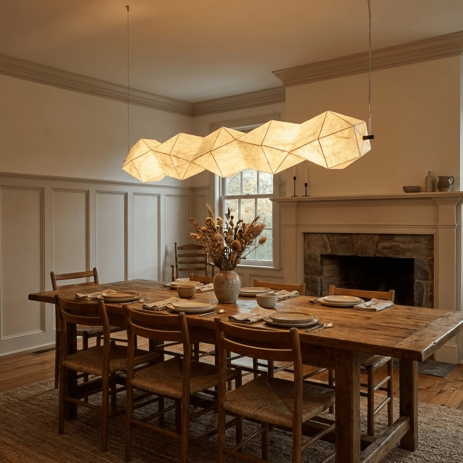 Silvara Fold Linear Pendant Lamp-Neutral Decor