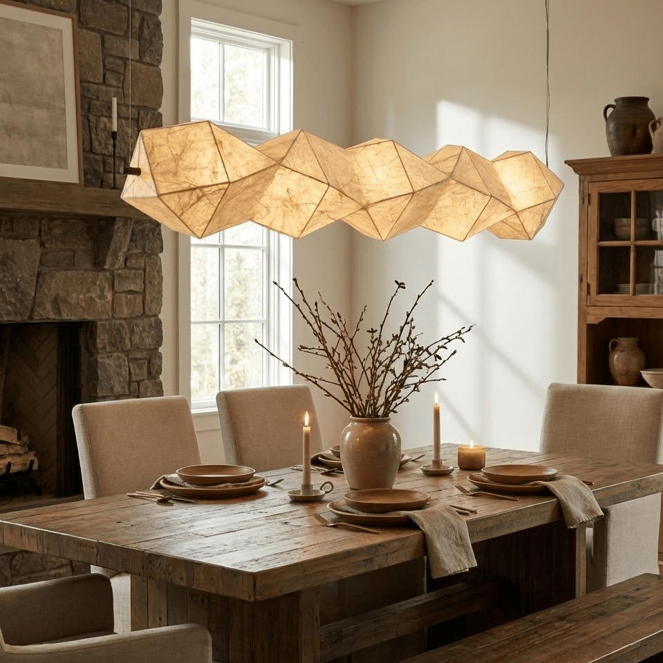 Silvara Fold Linear Pendant Lamp-Neutral Decor