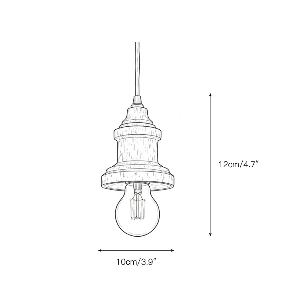 Model B of the Silvares Wood Swag Light, angled view.