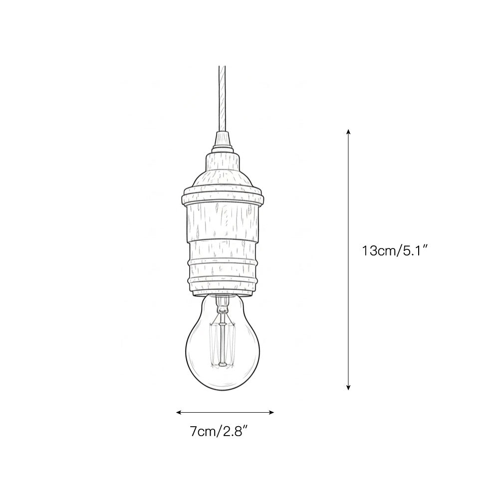Model A of the Silvares Wood Swag Light, side view.