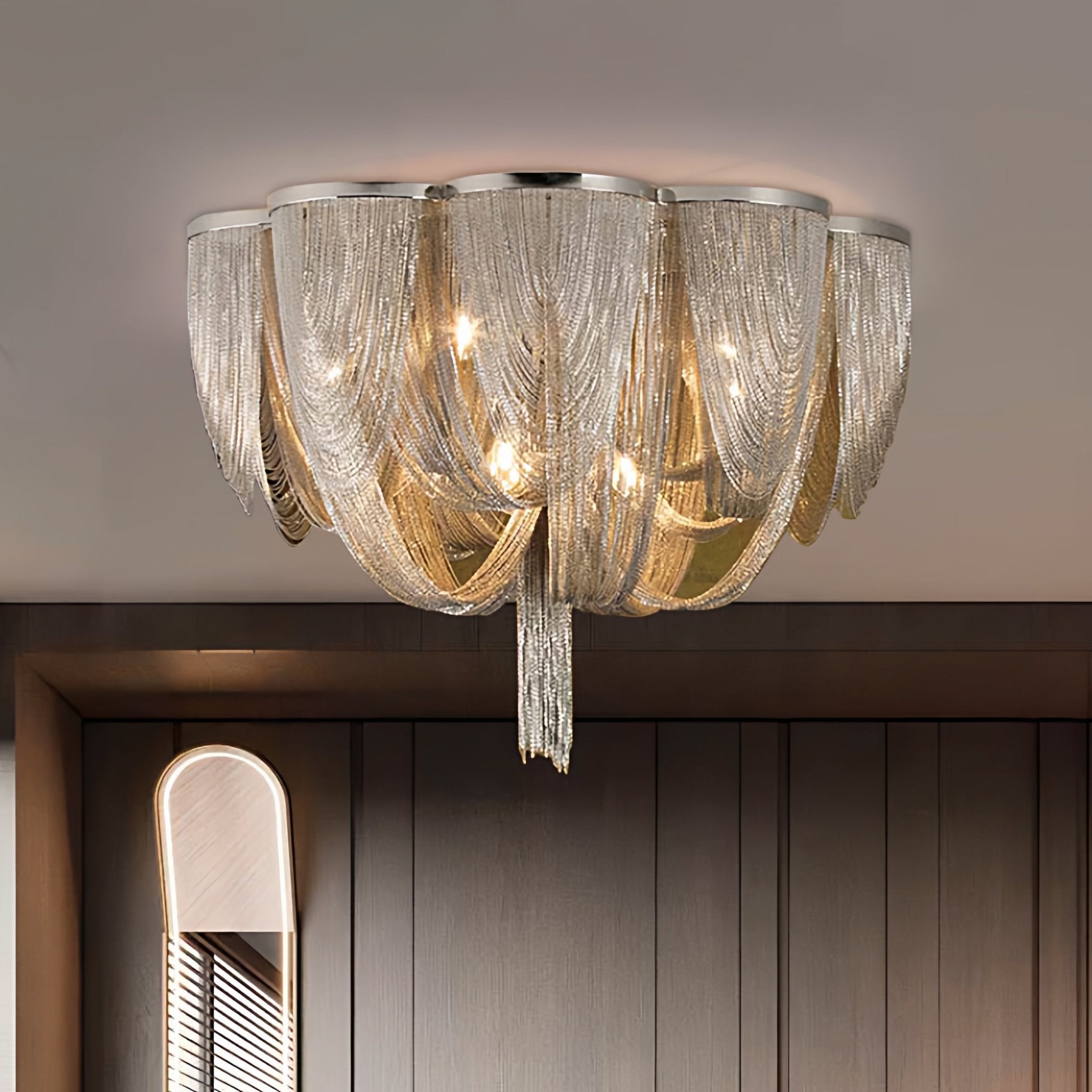 Chain Tassel Ceiling Light-Neutral Decor