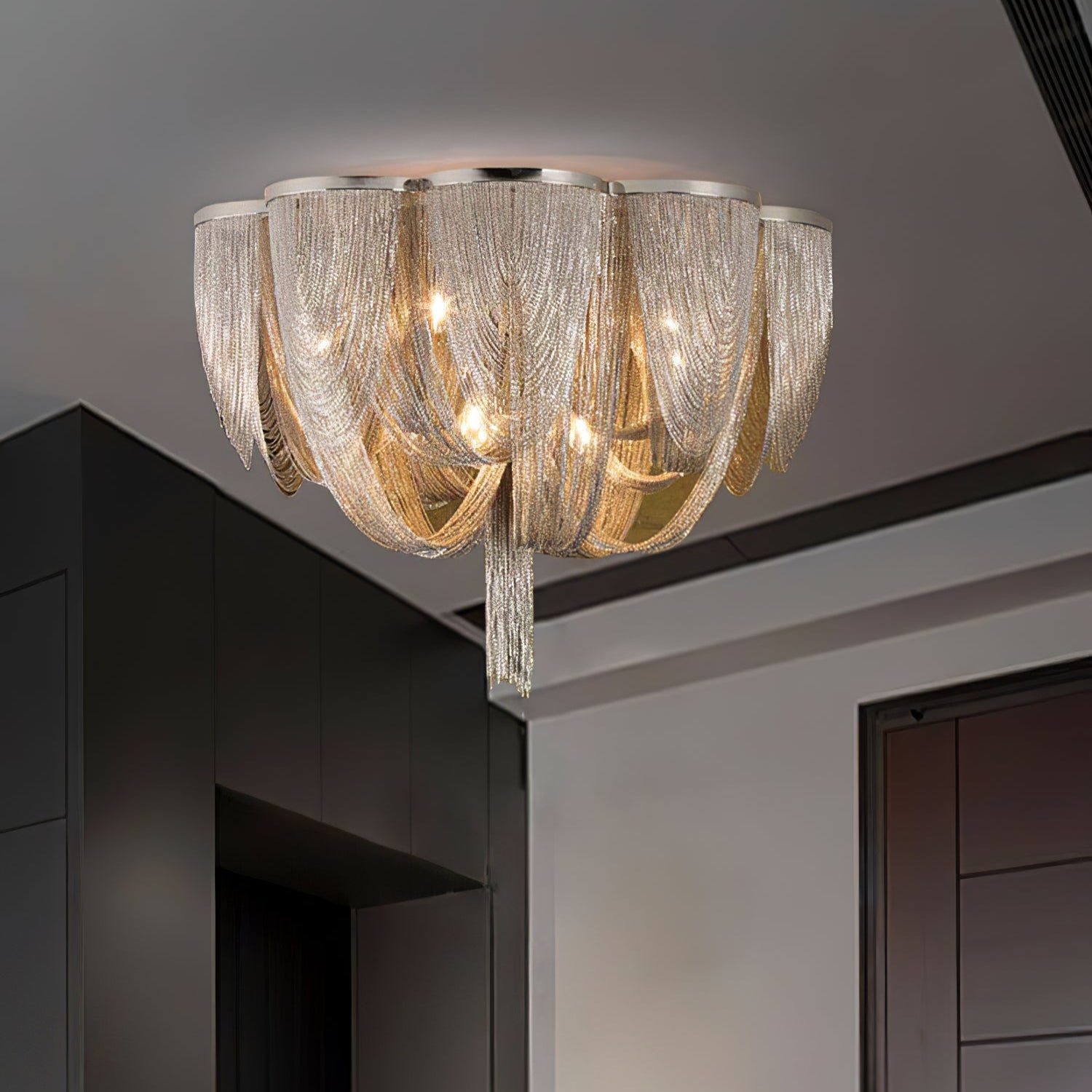 Chain Tassel Ceiling Light-Neutral Decor