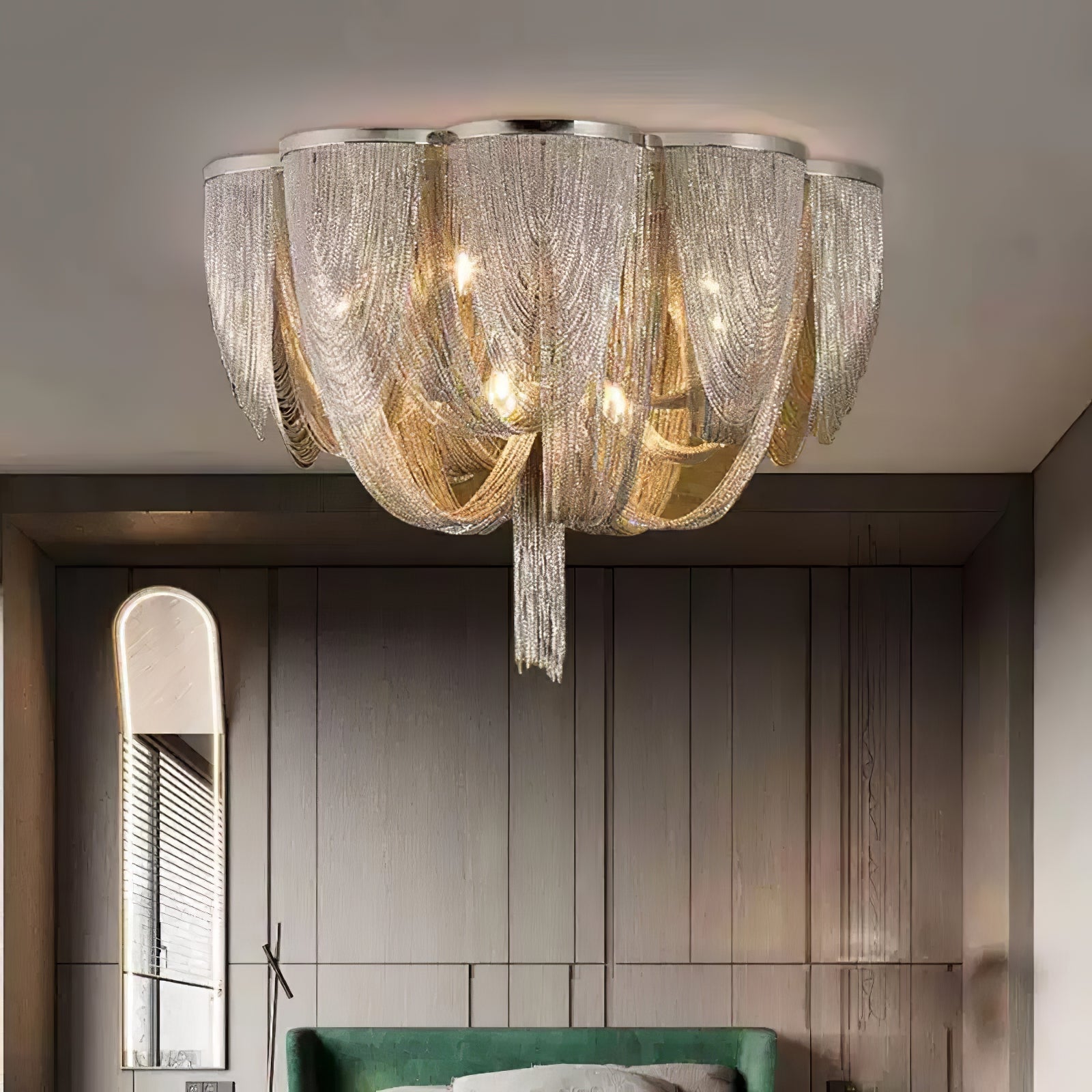 Chain Tassel Ceiling Light-Neutral Decor