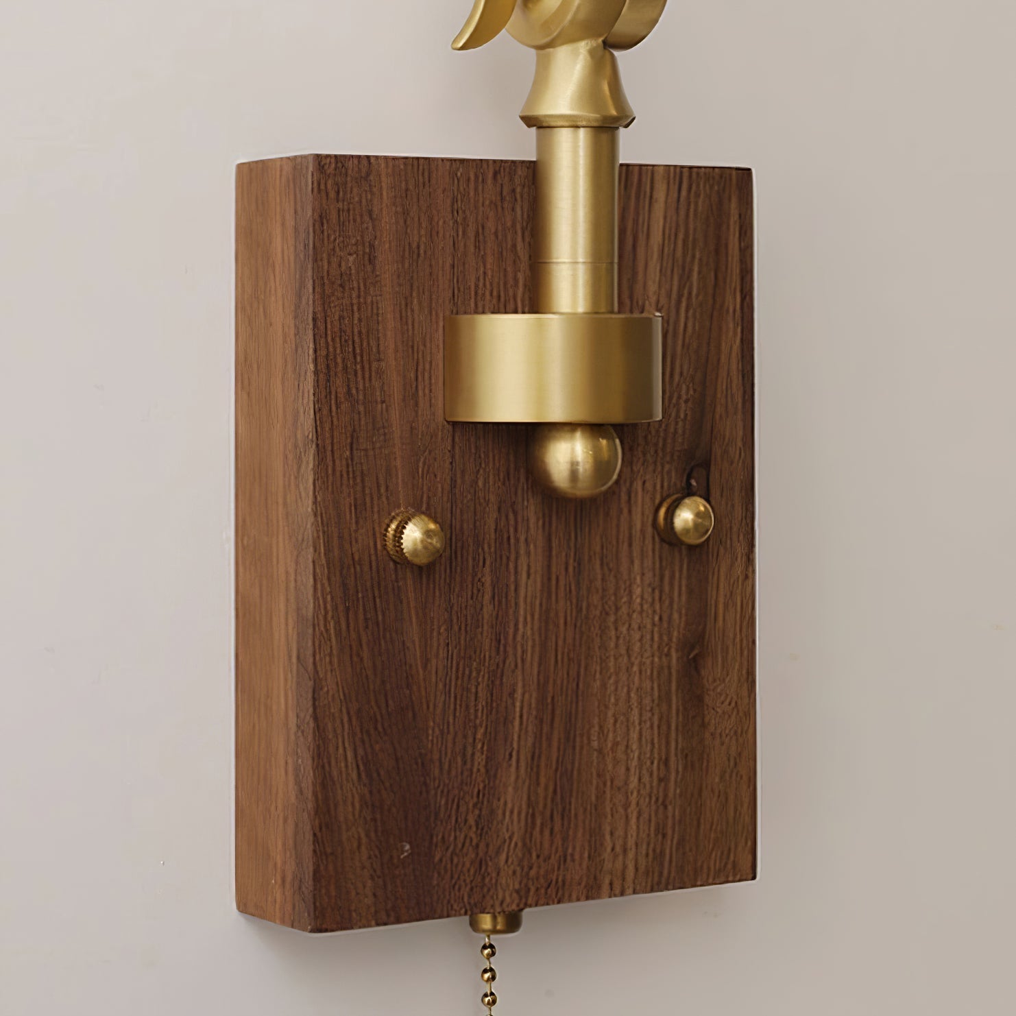 Wall Lamp Adjustable Arm Pleated Shade Walnut Base Vintage Task
