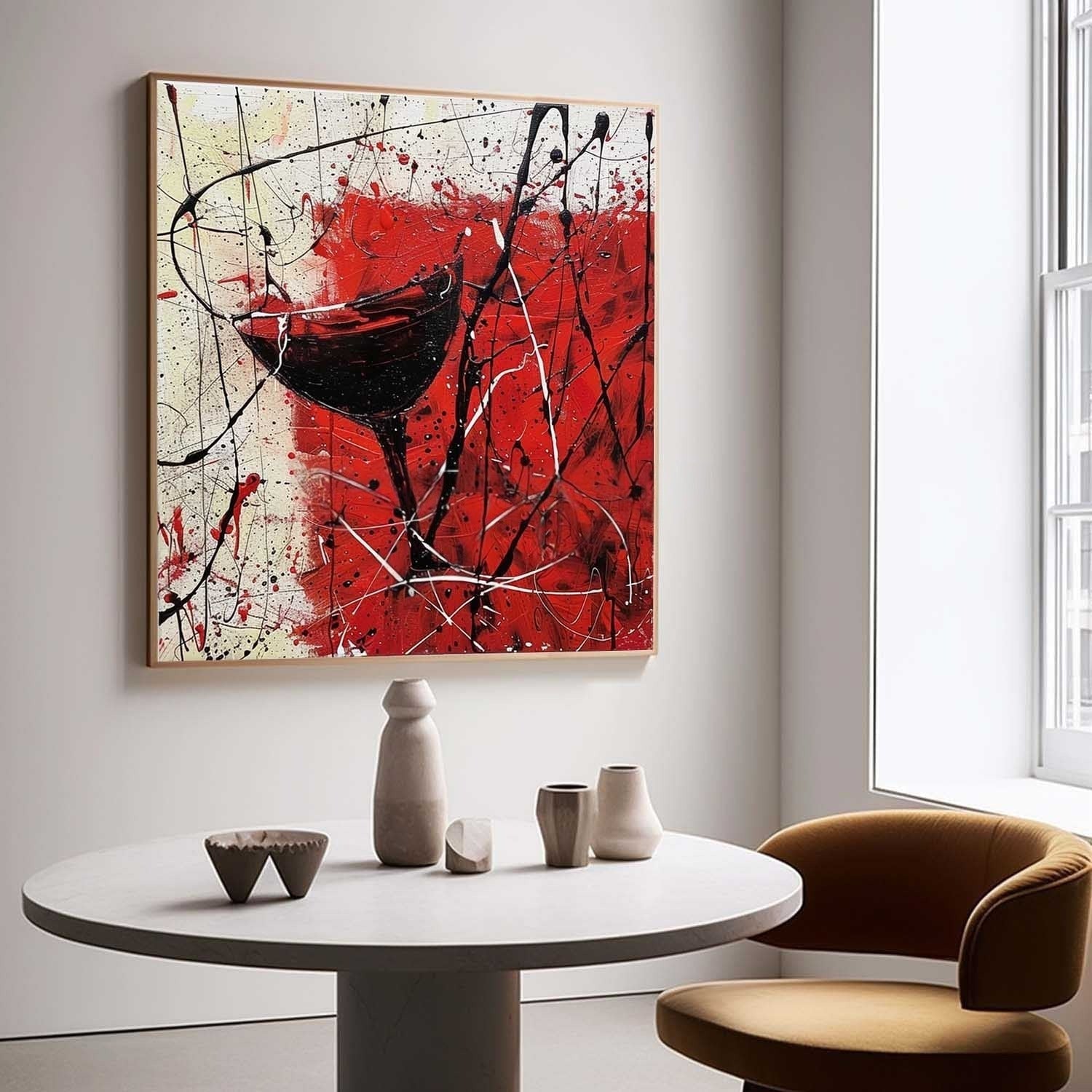 Wall Art Bold Textured Abstract Wine - Neutralighting