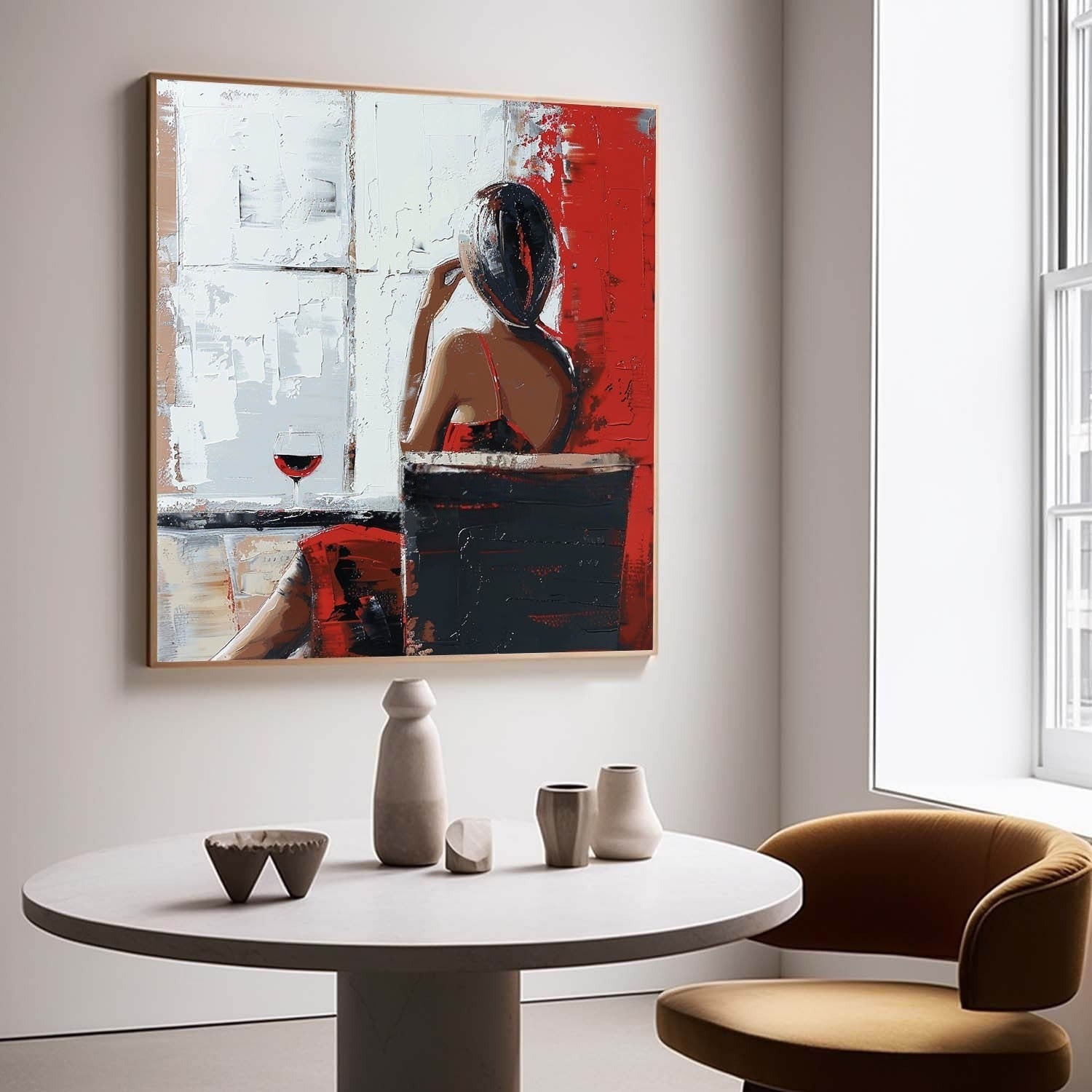Wall Art Square Textured Figurative Art Bold - Neutralighting