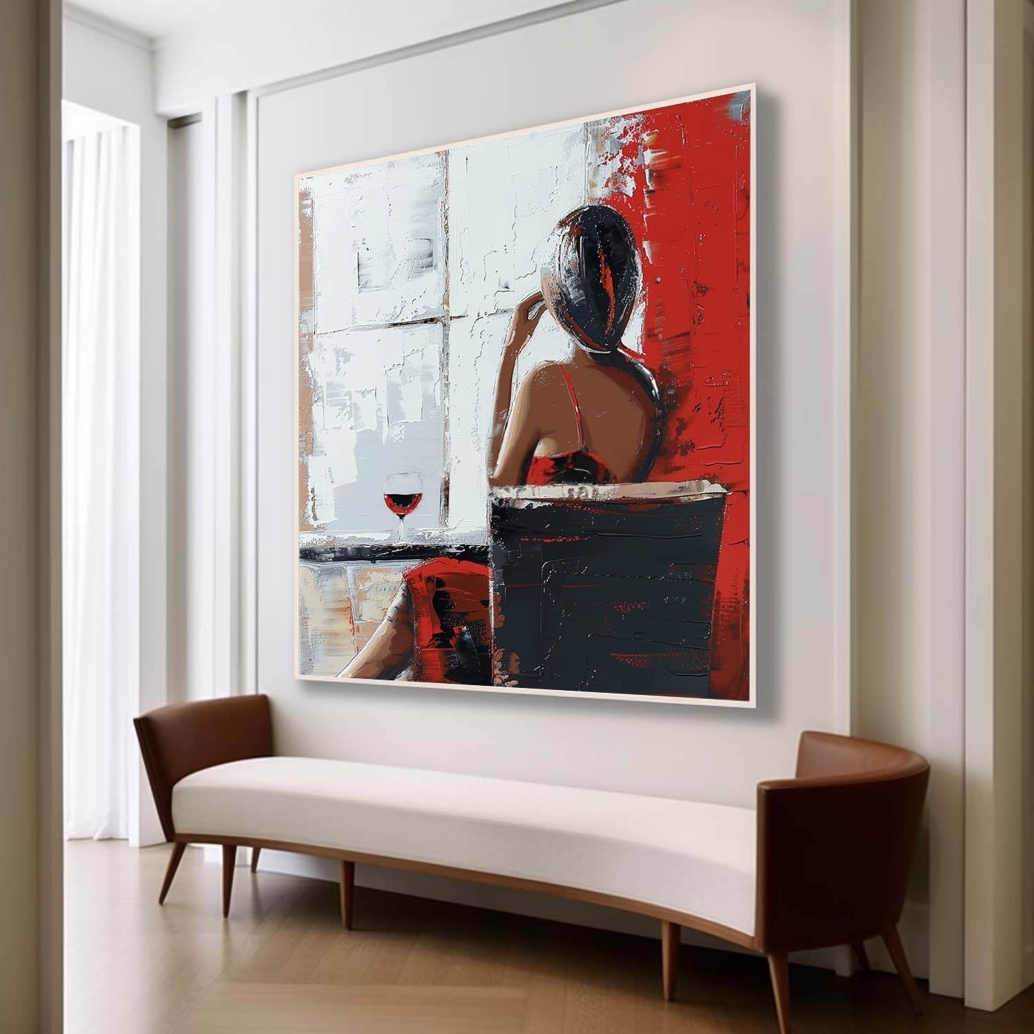 Wall Art Square Textured Figurative Art Bold - Neutralighting