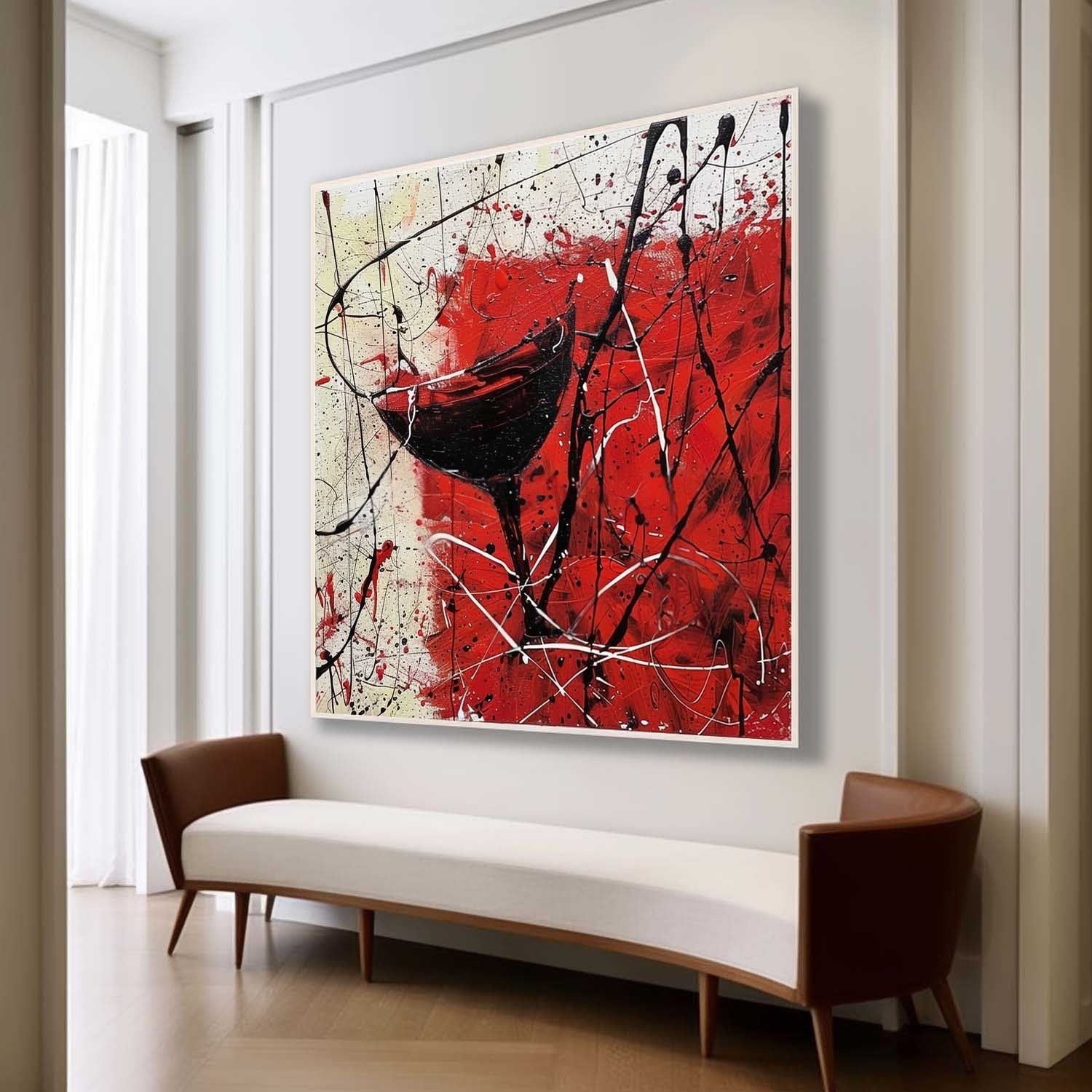 Wall Art Bold Textured Abstract Wine - Neutralighting