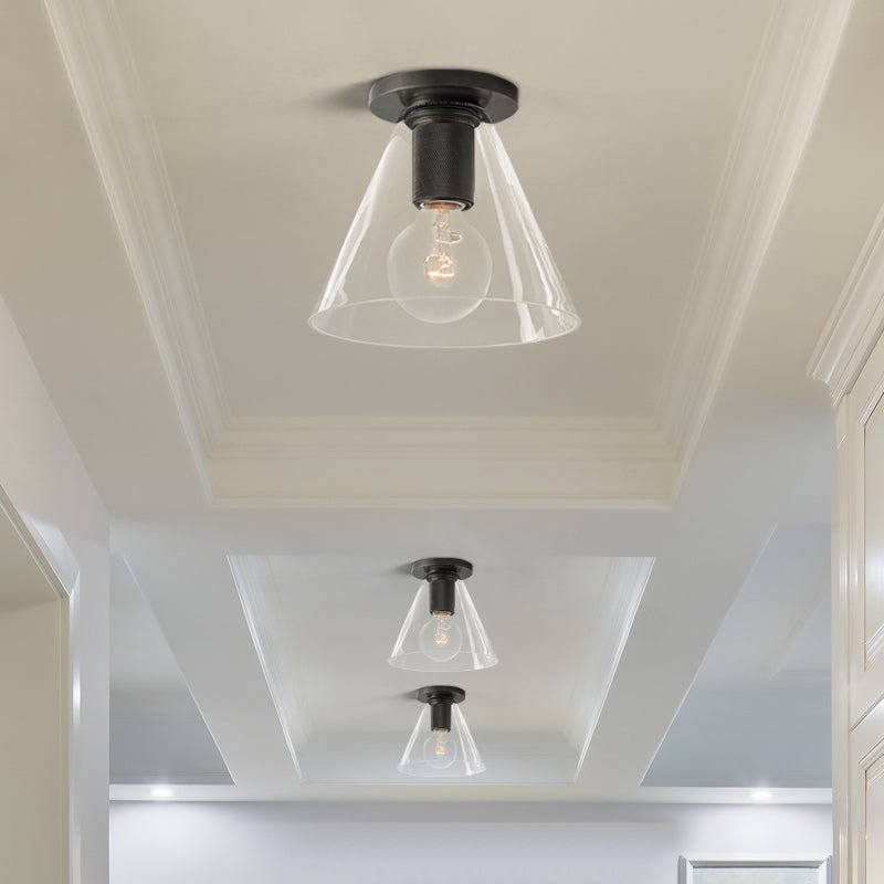 Elthyn Ceiling Lamp Cone Glass Brass Minimalist Industrial-Neutral Decor
