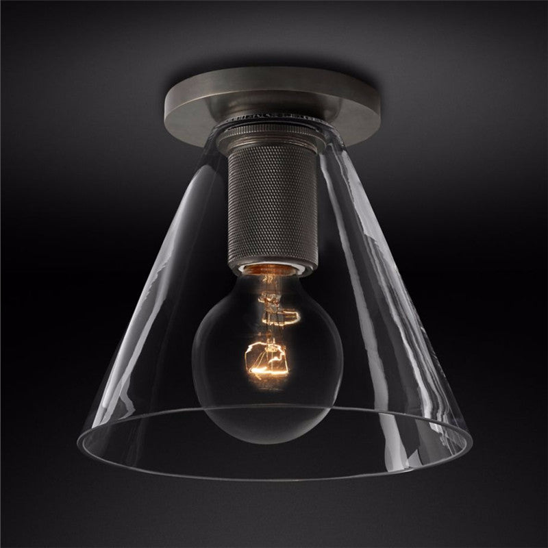 Elthyn Ceiling Lamp Cone Glass Brass Minimalist Industrial-Neutral Decor
