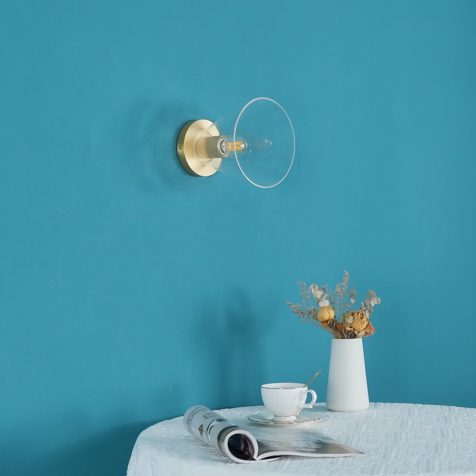 Elthyn Ceiling Lamp Cone Glass Brass Minimalist Industrial-Neutral Decor