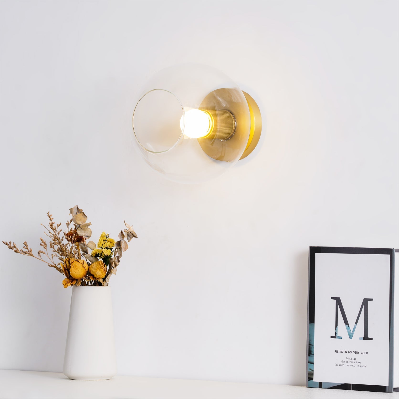 Elthyn Ceiling Lamp Cone Glass Brass Minimalist Industrial-Neutral Decor
