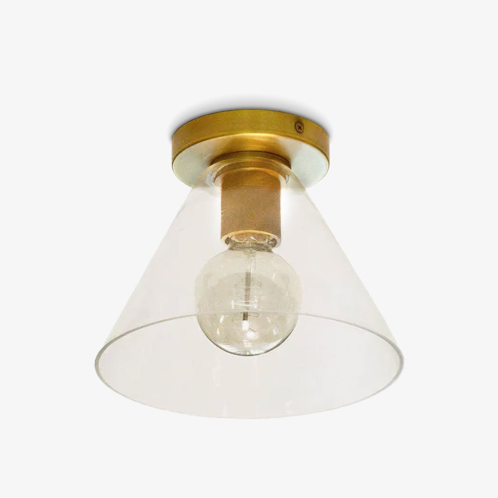 Elthyn Ceiling Lamp Cone Glass Brass Minimalist Industrial-Neutral Decor