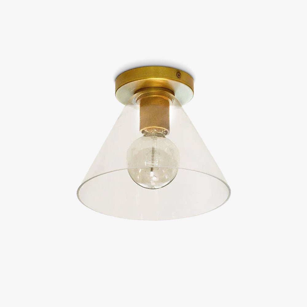 Elthyn Ceiling Lamp Cone Glass Brass Minimalist Industrial-Neutral Decor