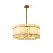 Belmont Alabaster Chandelier with a classic drum shape.
