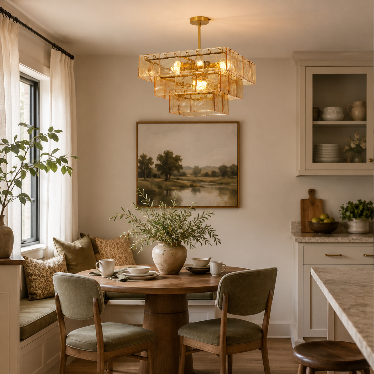 Celisora Amber Glass Chandelier