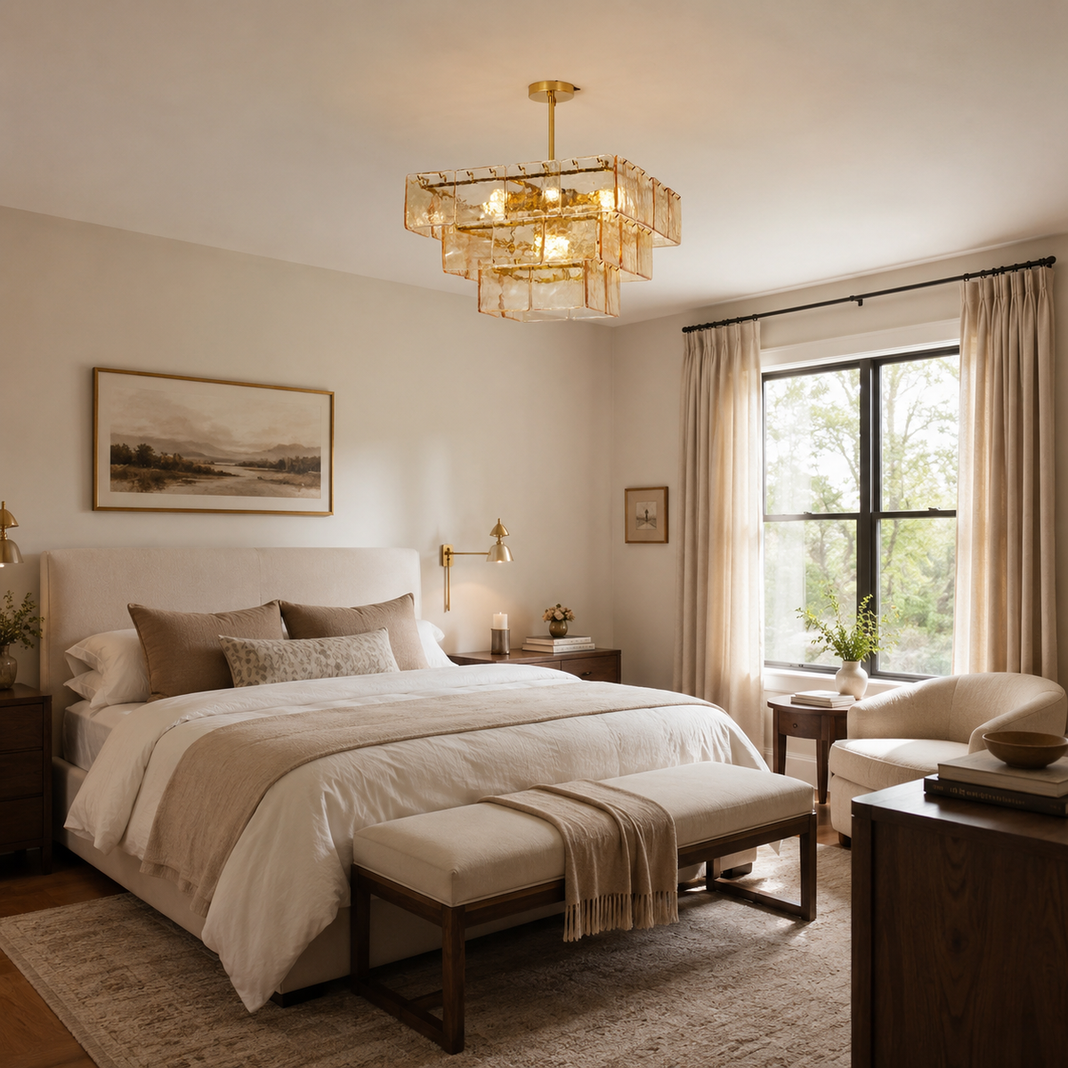 Celisora Amber Glass Chandelier