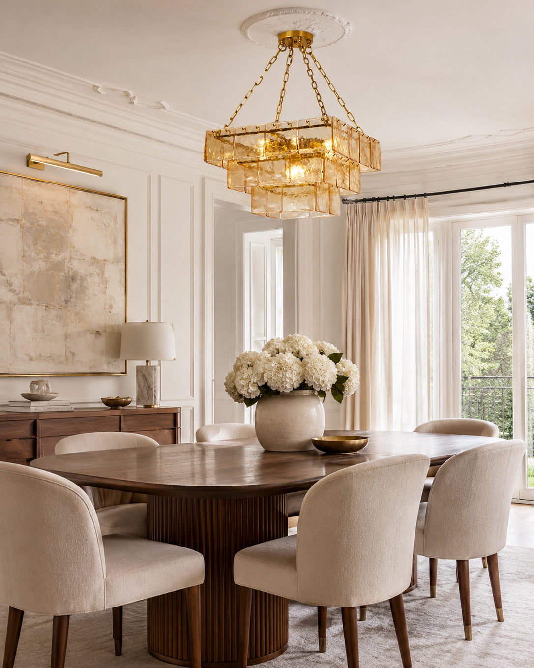 Celisora Amber Glass Chandelier