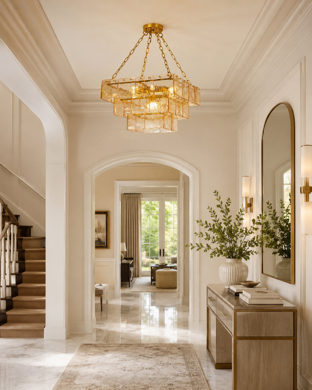 Celisora Amber Glass Chandelier