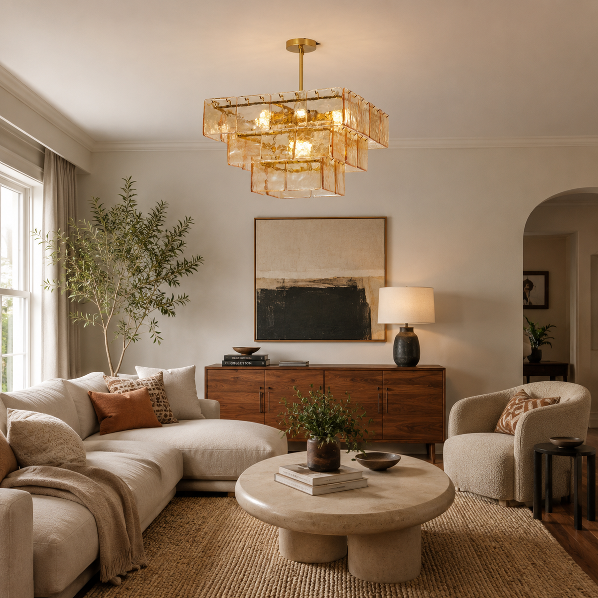 Celisora Amber Glass Chandelier