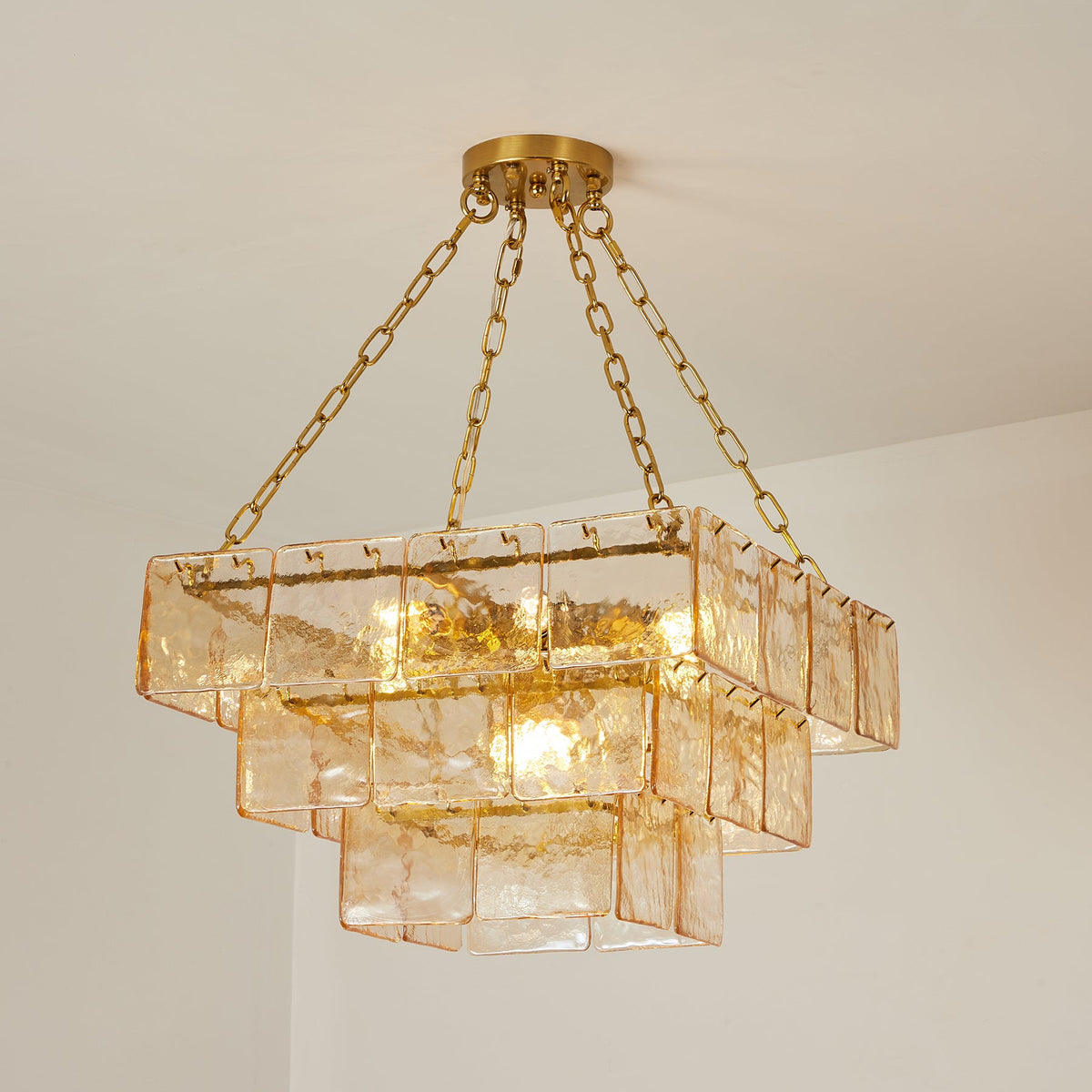 Celisora Amber Glass Chandelier