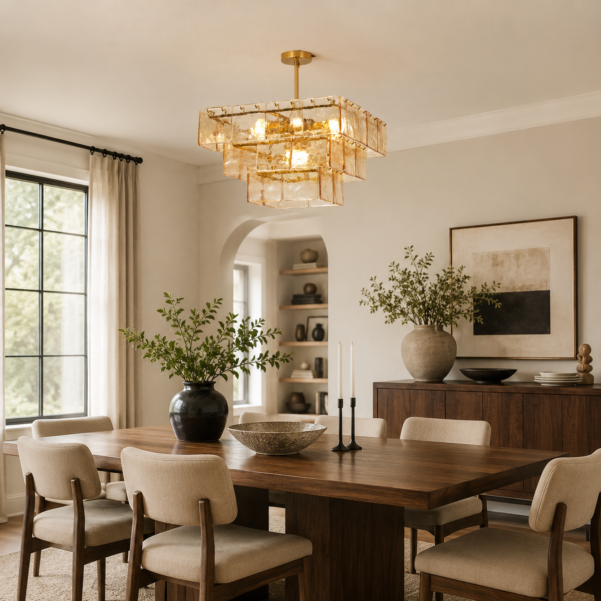 Celisora Amber Glass Chandelier