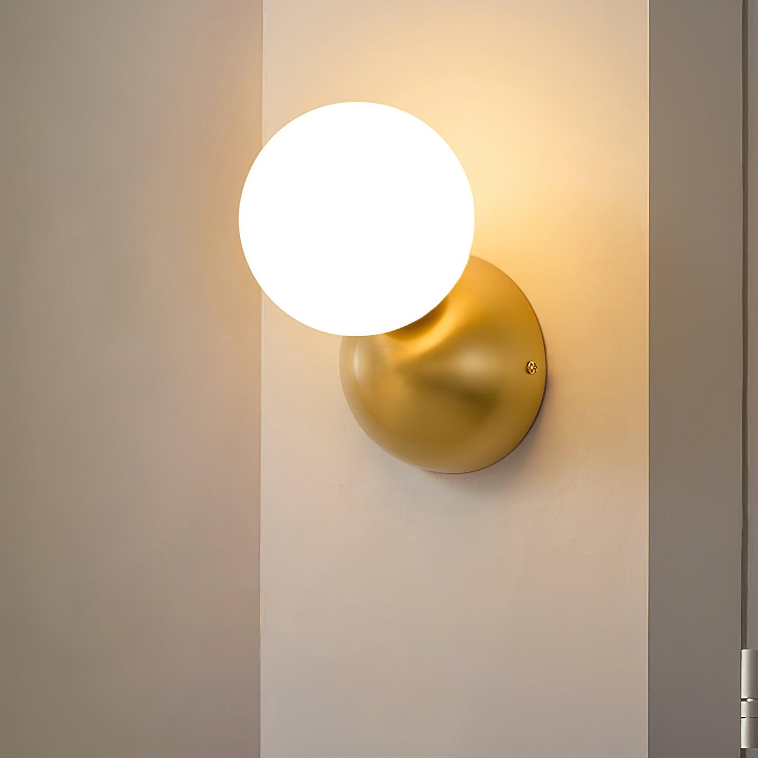 Lysola Sphere Glass Brass Wall Light-Neutral Decor