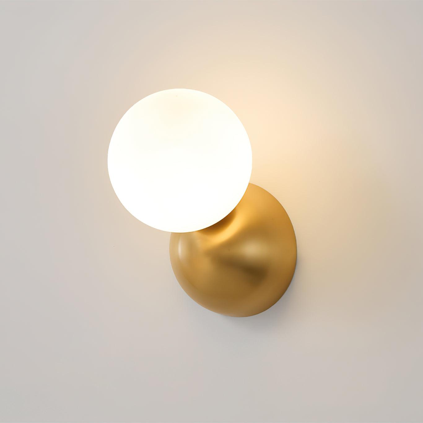 Lysola Sphere Glass Brass Wall Light-Neutral Decor