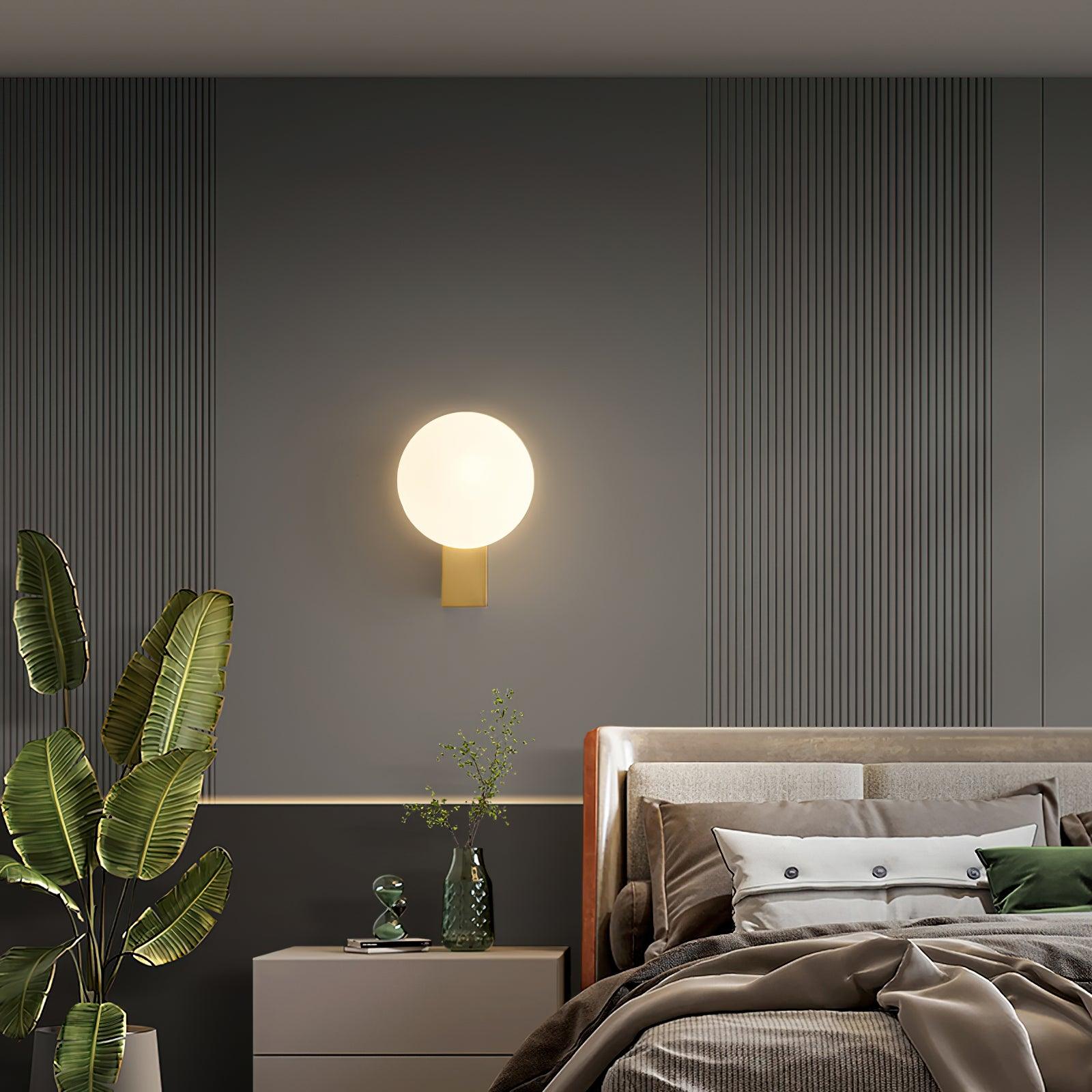 Lysola Sphere Glass Brass Wall Light-Neutral Decor