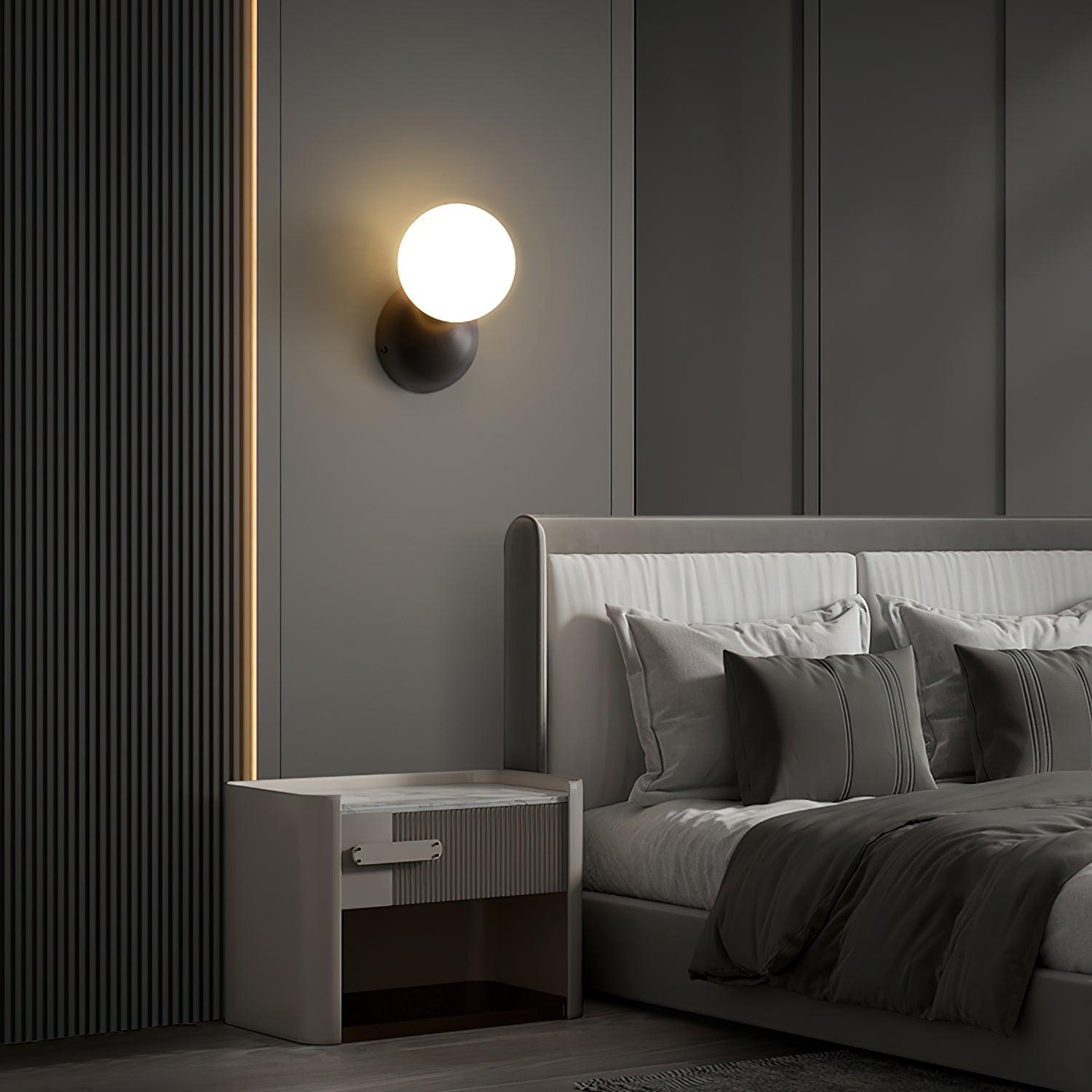 Lysola Sphere Glass Brass Wall Light-Neutral Decor