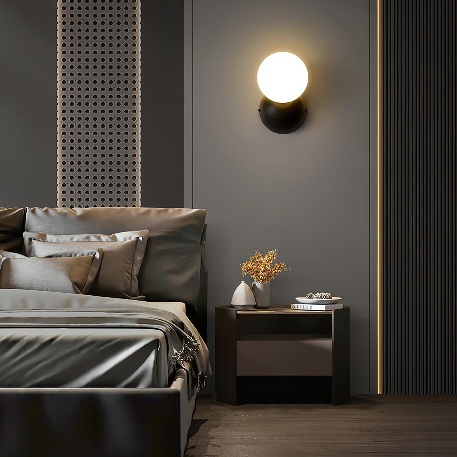 Lysola Sphere Glass Brass Wall Light-Neutral Decor