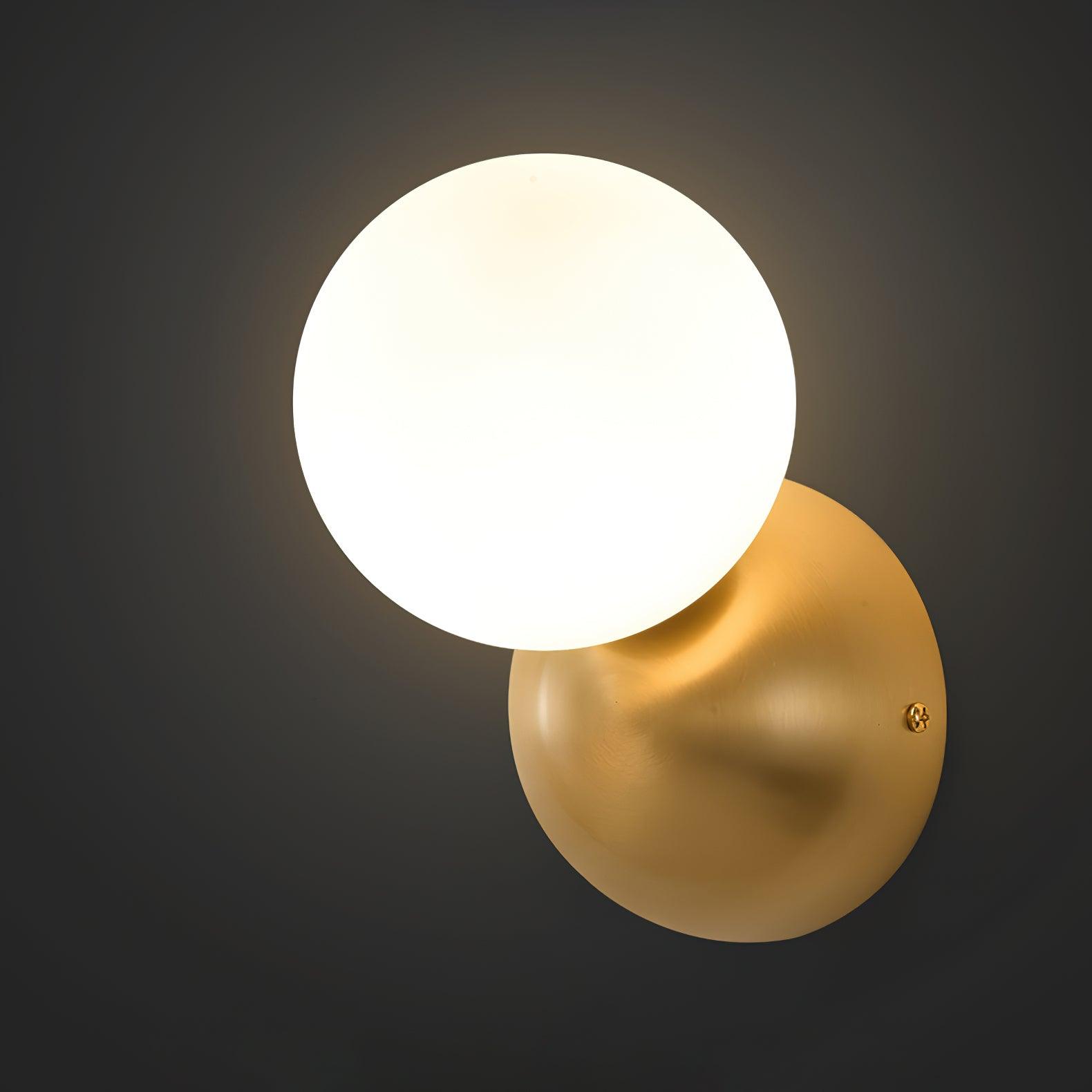 Lysola Sphere Glass Brass Wall Light-Neutral Decor